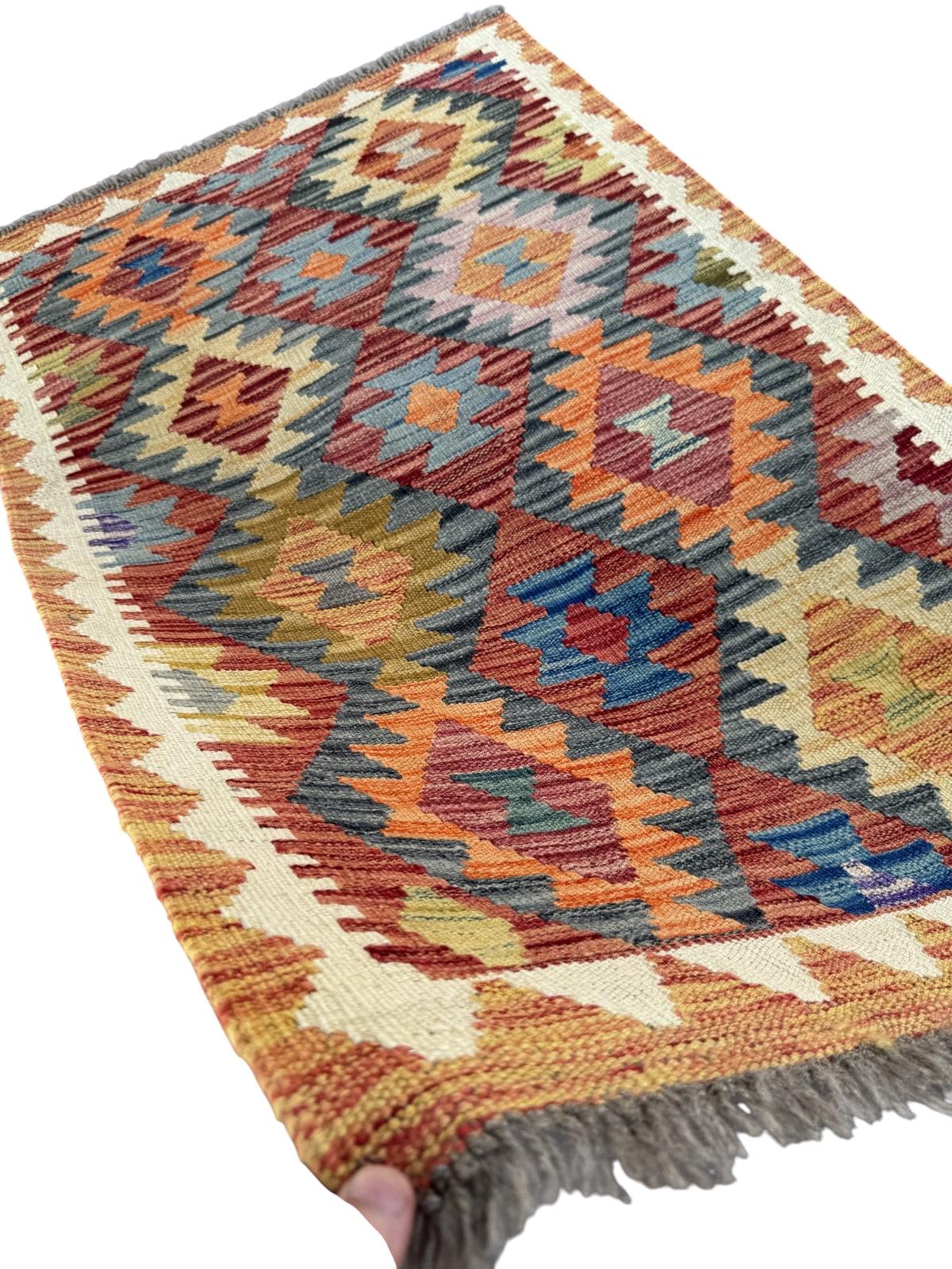 Handmade Afghan Chobi Kilim Rug 124 CM x 80 CM SK#1432