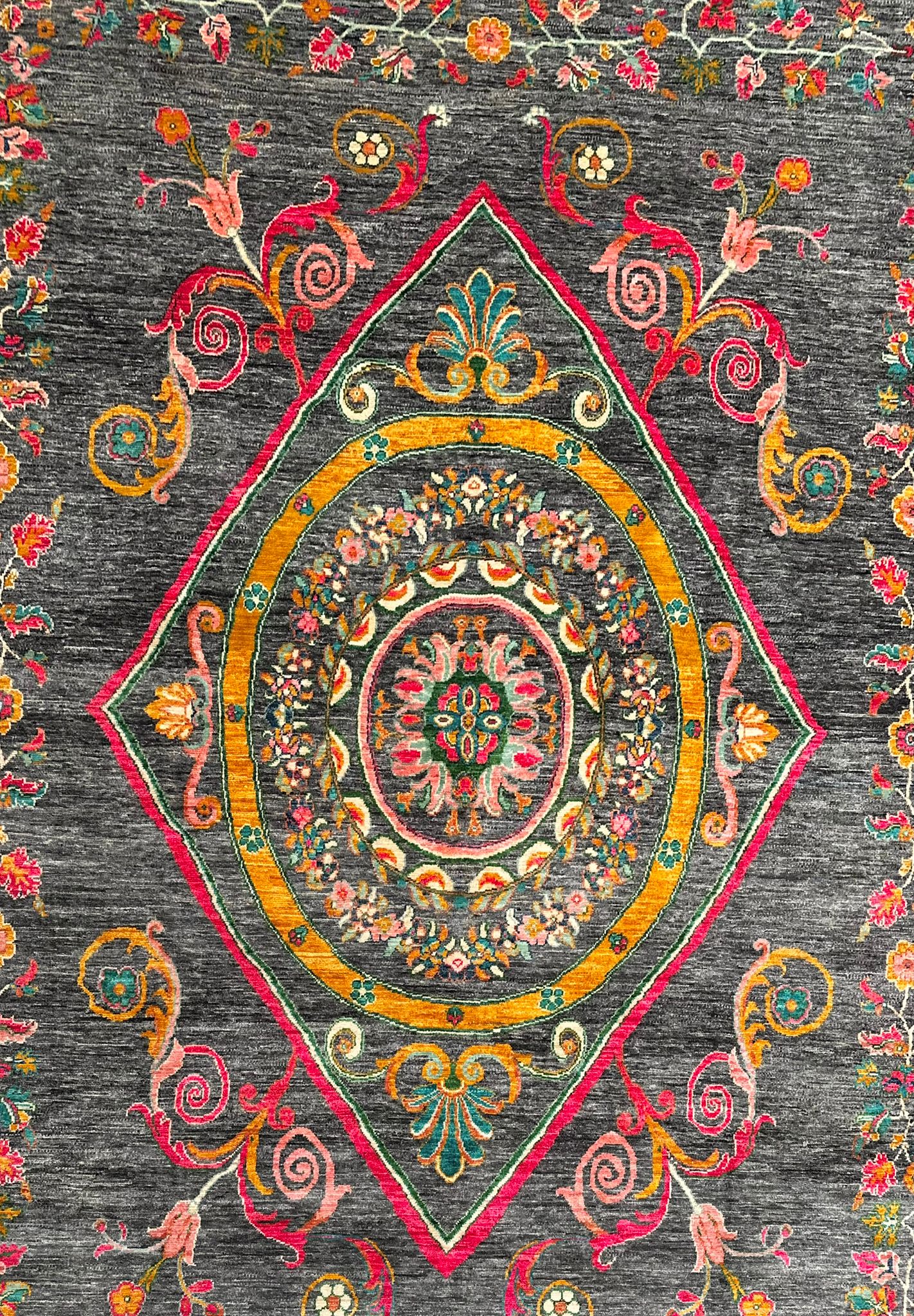 Hand-Knotted Kuchi Designed Rangarang Chobi Wool Rug 285 CM x 205 CM SK#10340
