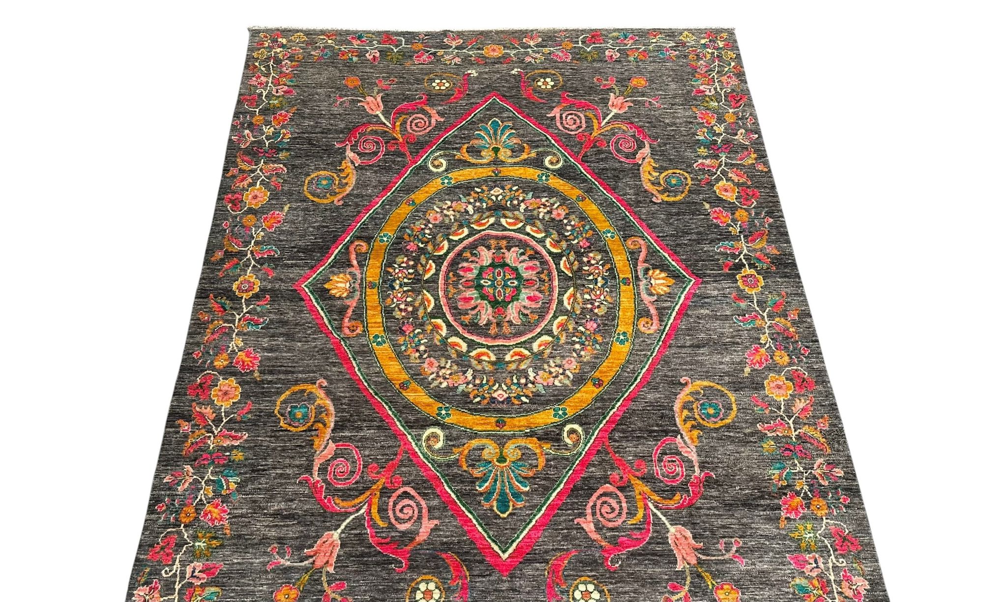 Hand-Knotted Kuchi Designed Rangarang Chobi Wool Rug 285 CM x 205 CM SK#10340