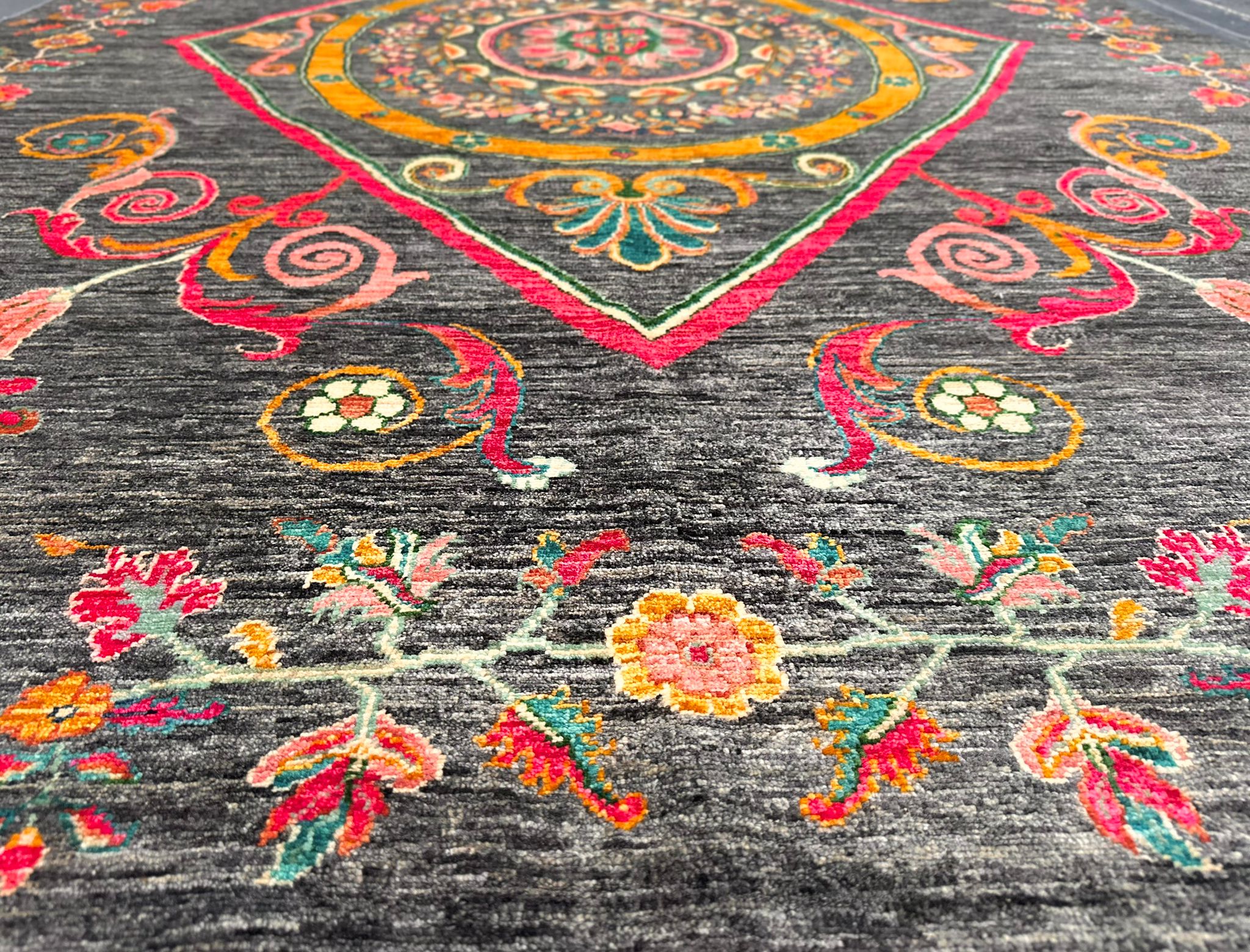 Hand-Knotted Kuchi Designed Rangarang Chobi Wool Rug 325 CM x 242 CM SK#11965