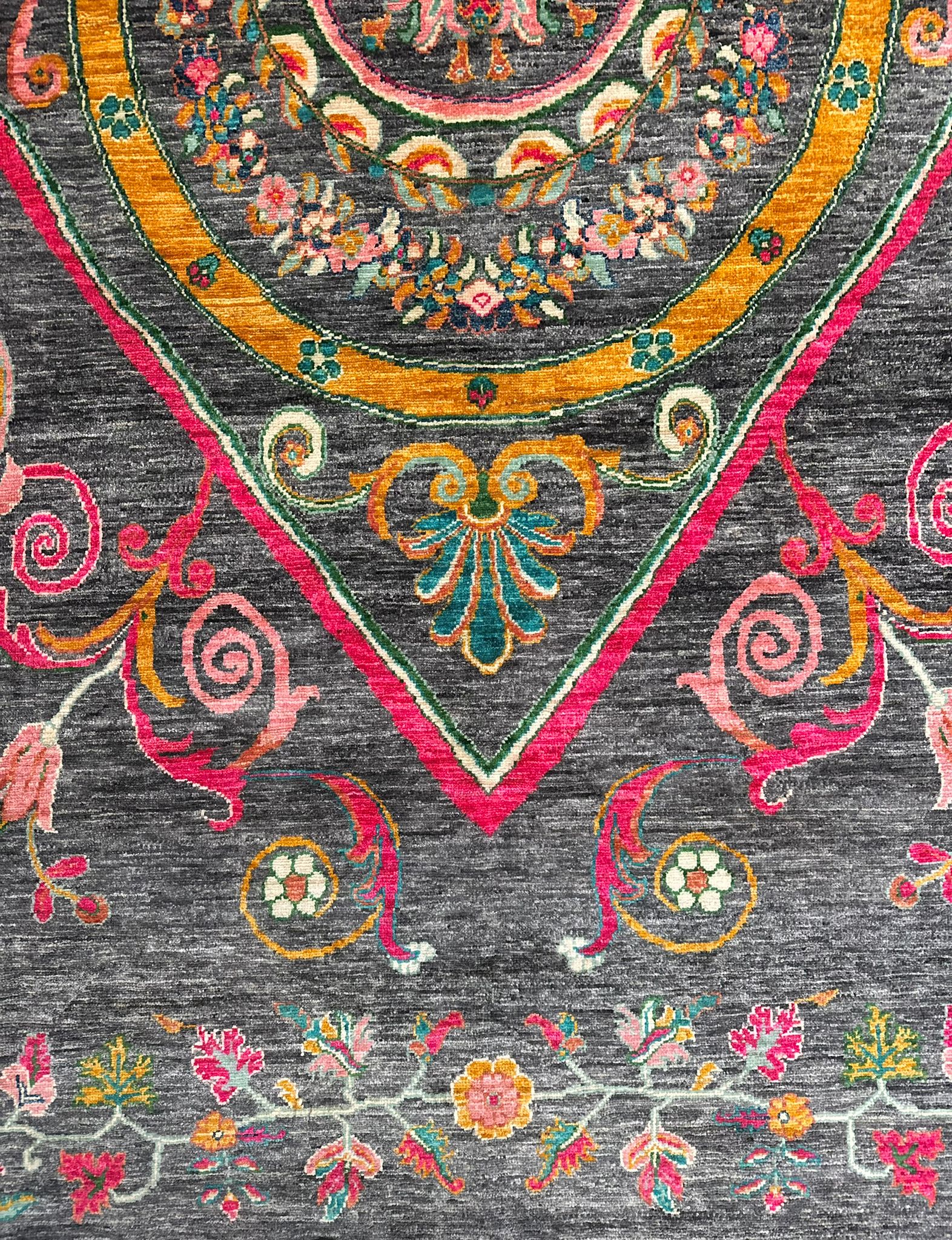 Hand-Knotted Kuchi Designed Rangarang Chobi Wool Rug 242 CM x 160 CM SK#10467