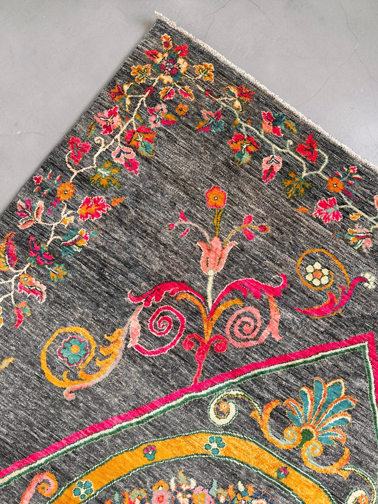 Hand-Knotted Kuchi Designed Rangarang Chobi Wool Rug 242 CM x 160 CM SK#10467