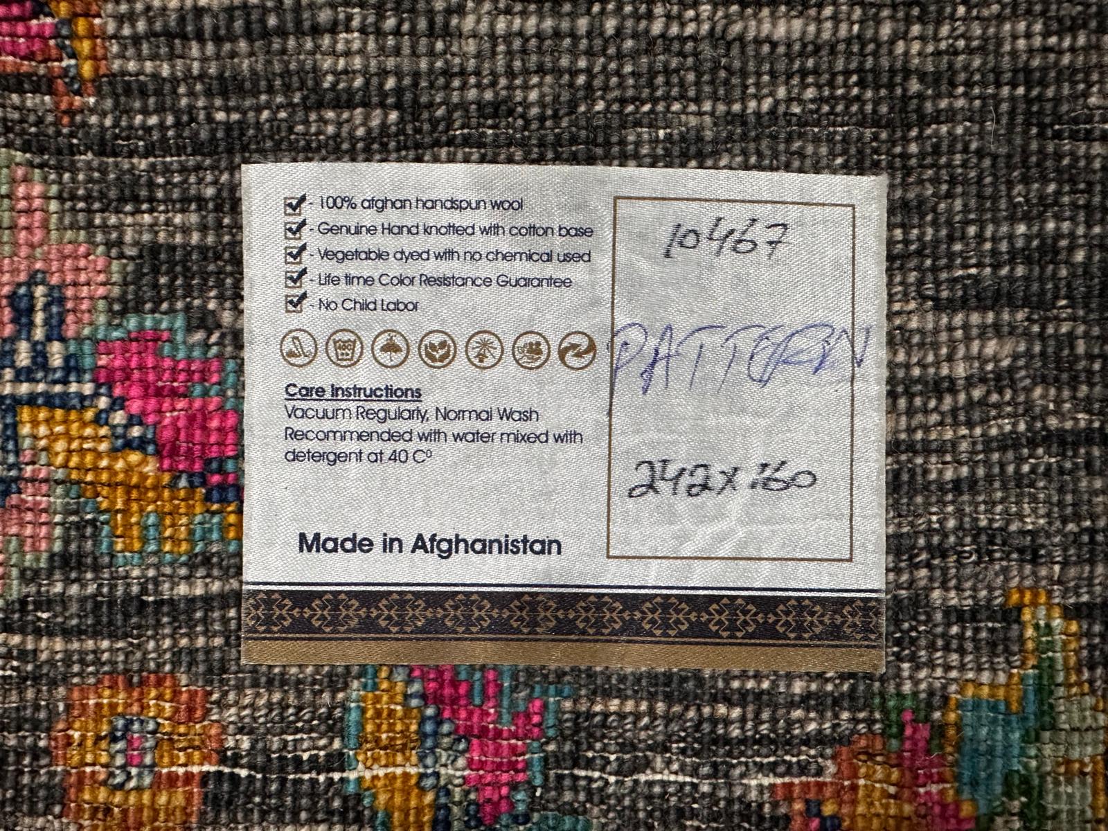 Hand-Knotted Kuchi Designed Rangarang Chobi Wool Rug 242 CM x 160 CM SK#10467