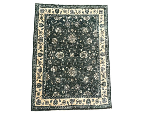 Hand-Knotted Green Chobi Wool Rug 324 CM x 244 CM SK#10546