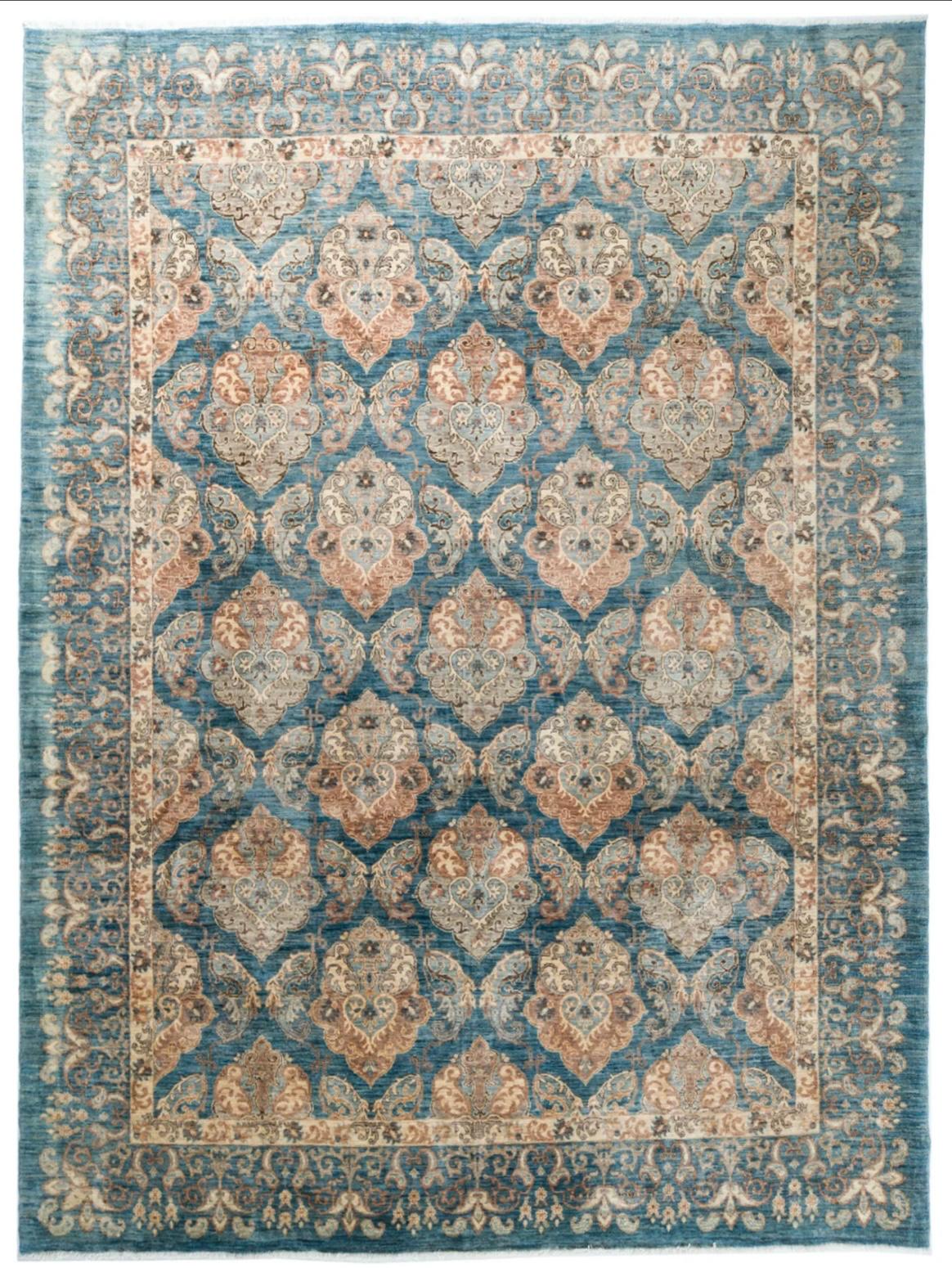 Handmade Blue Chobi Wool Rug 300 CM x 250 CM SK#2004