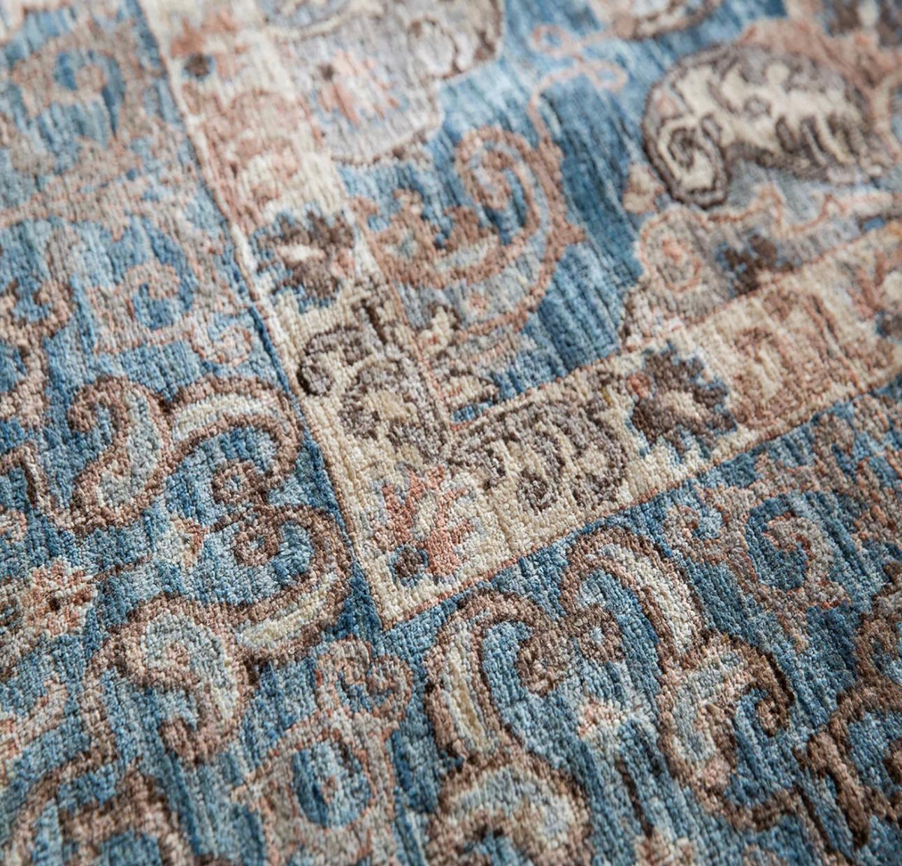 Handmade Blue Chobi Wool Rug 300 CM x 250 CM SK#2004