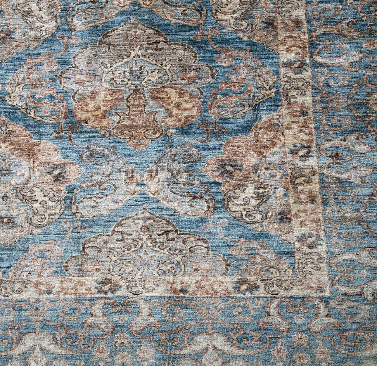 Handmade Blue Chobi Wool Rug 300 CM x 250 CM SK#2004