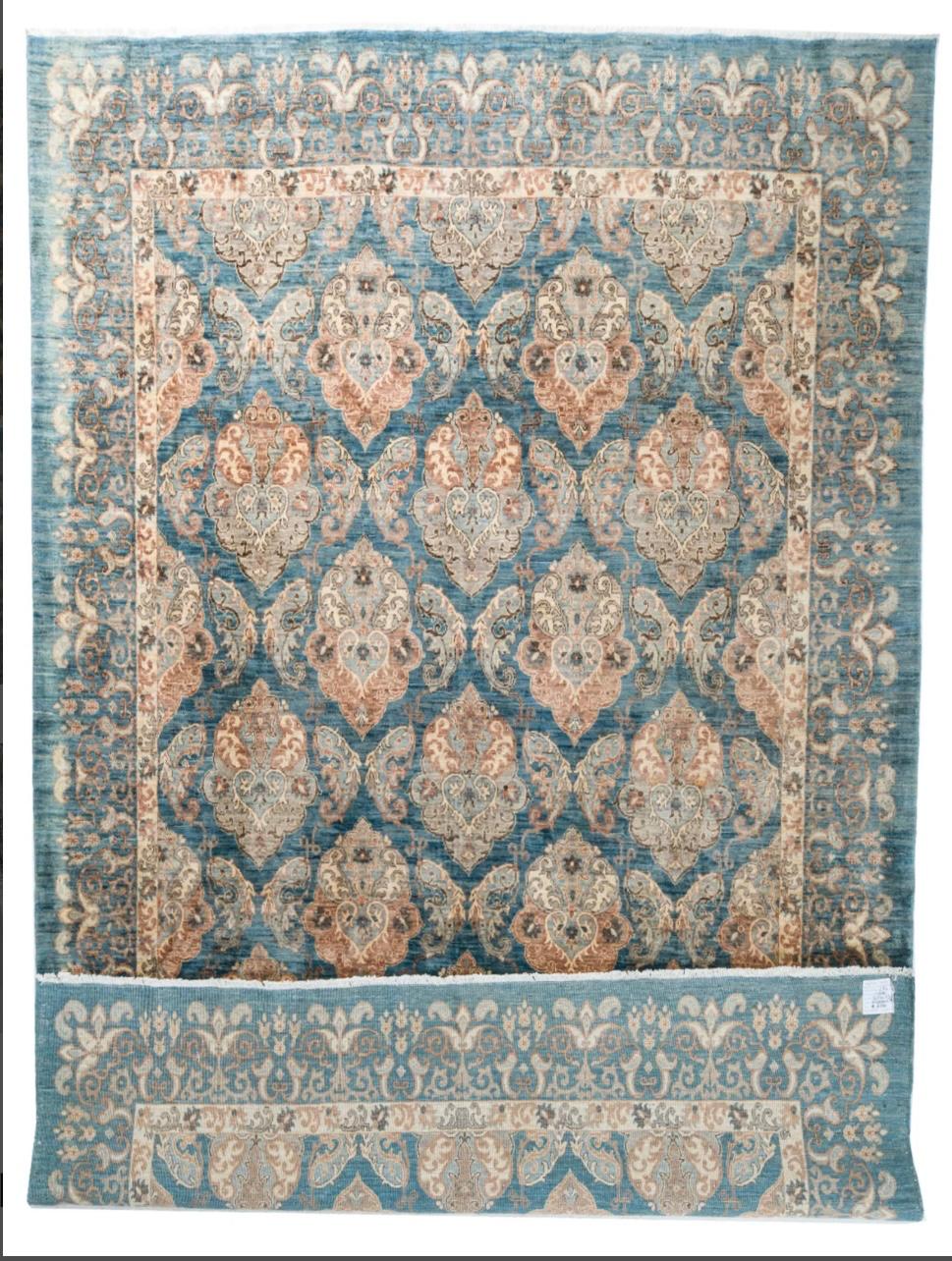 Handmade Blue Chobi Wool Rug 300 CM x 250 CM SK#2004