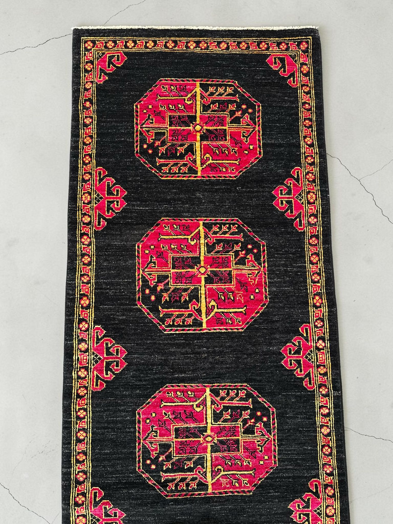 Hand-Knotted Afghan Rangarang Chobi Hallway Runner Rug 290 CM x 80 CM SK#10323