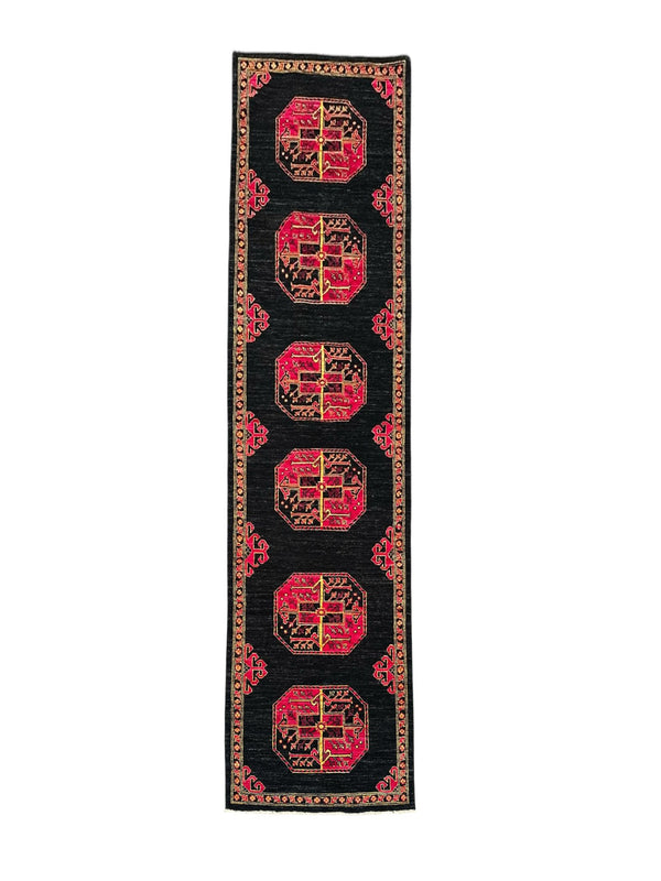 Hand-Knotted Afghan Rangarang Chobi Hallway Runner Rug 290 CM x 80 CM SK#10323