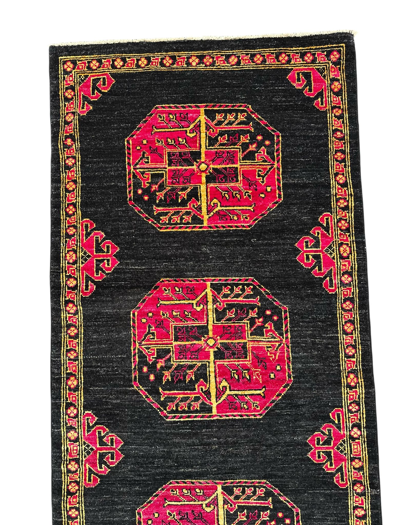 Hand-Knotted Afghan Rangarang Chobi Hallway Runner Rug 290 CM x 80 CM SK#10323