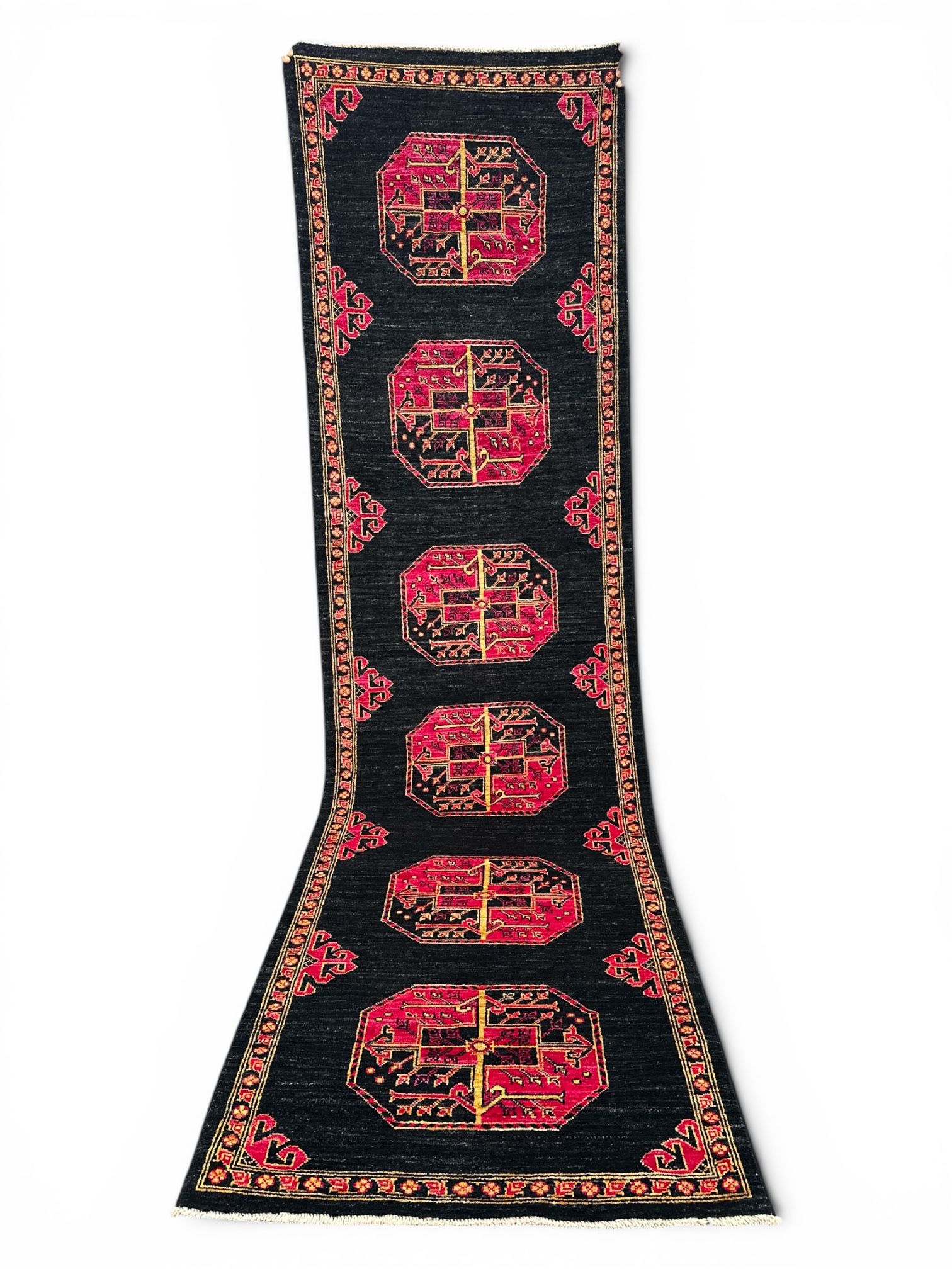 Hand-Knotted Afghan Rangarang Chobi Hallway Runner Rug 290 CM x 80 CM SK#10323