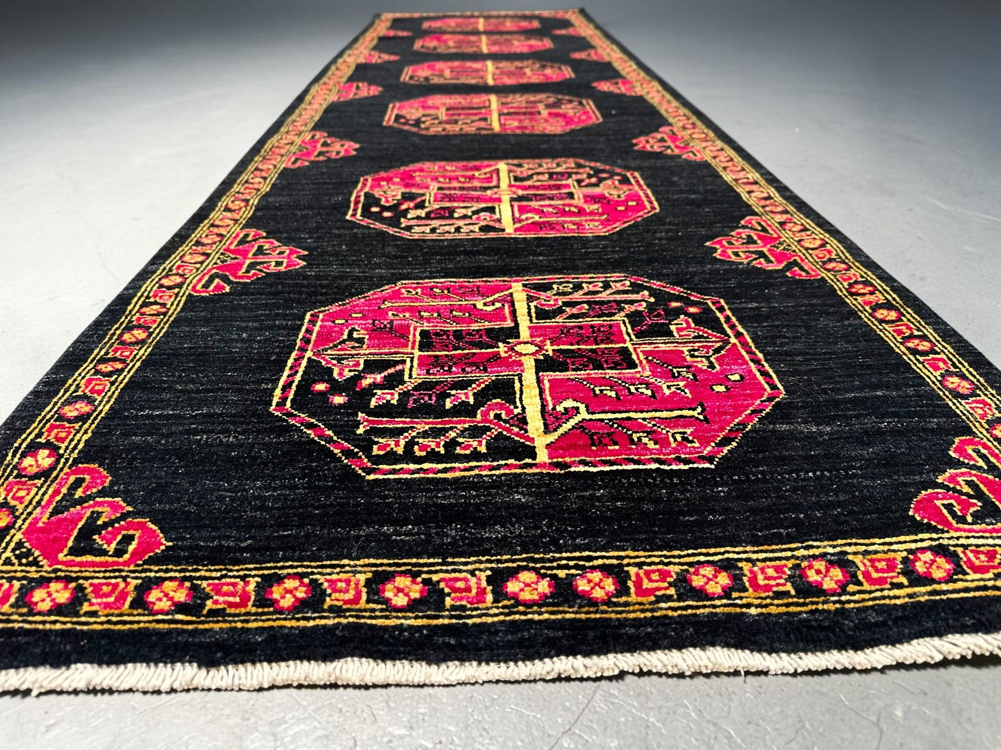 Hand-Knotted Afghan Rangarang Chobi Hallway Runner Rug 290 CM x 80 CM SK#10323