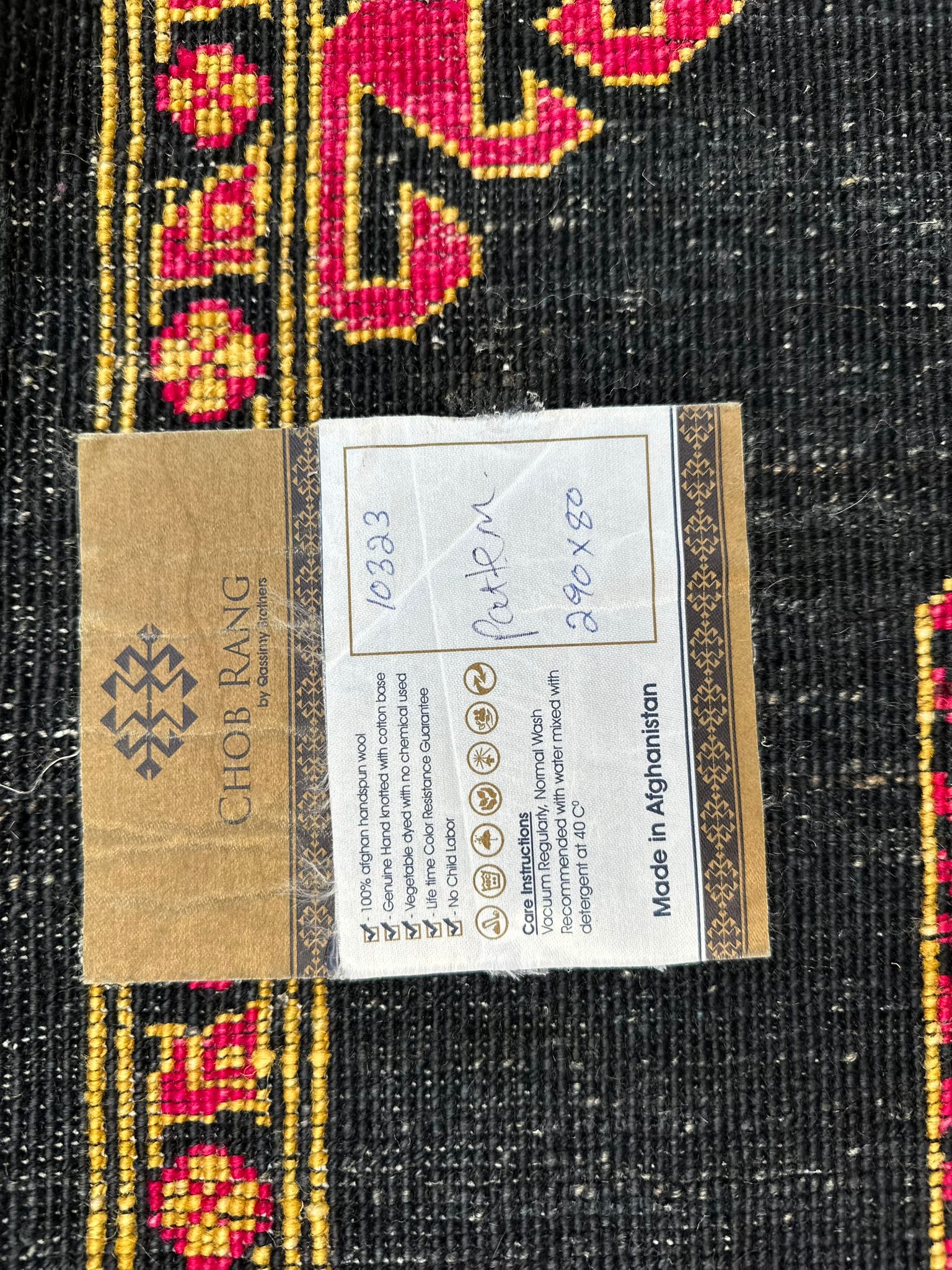 Hand-Knotted Afghan Rangarang Chobi Hallway Runner Rug 290 CM x 80 CM SK#10323