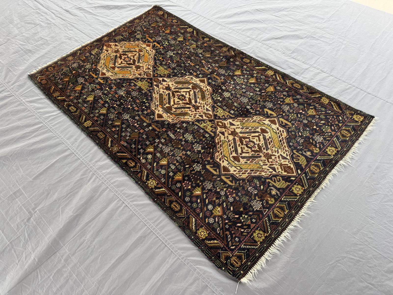 Handmade Traditional Afghan Balochi Rug 192 CM x 117 CM SK#1477