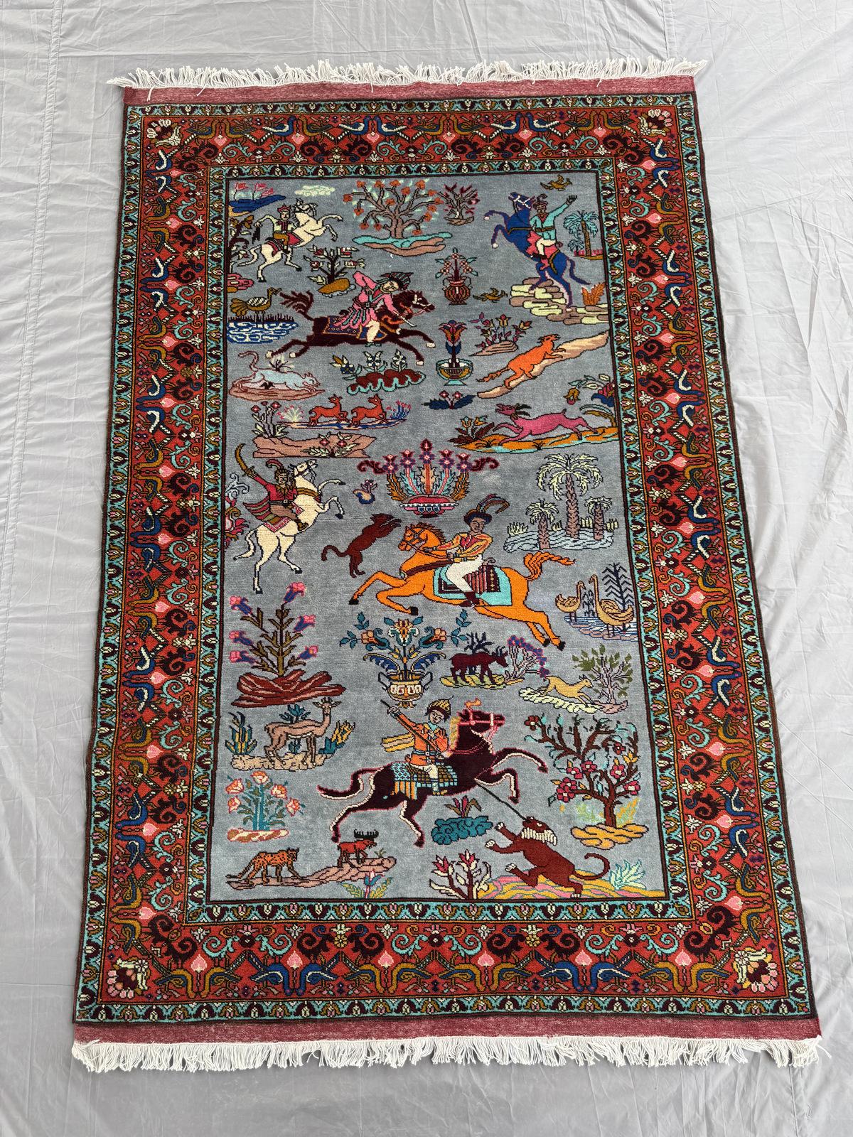 Handmade Traditional Afghan Pictorial Balochi Rug   203 CM x 132 CM SK#1479