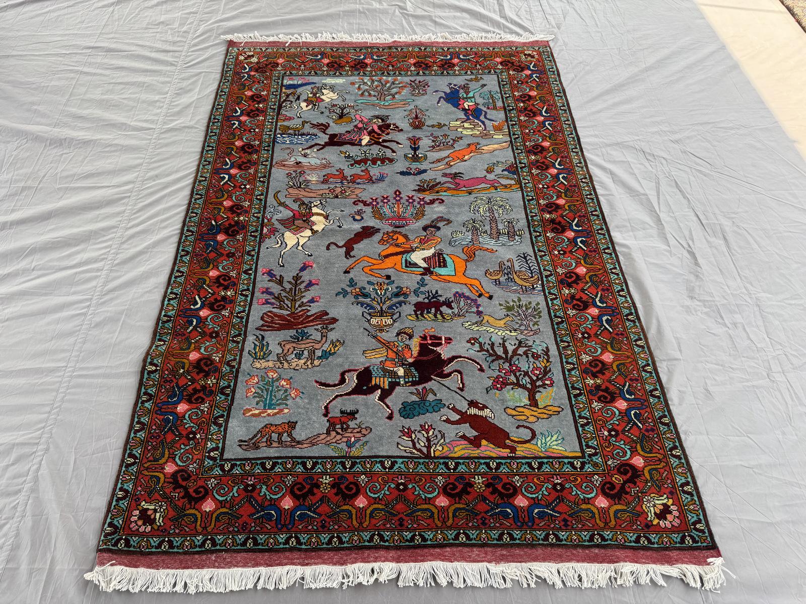 Handmade Traditional Afghan Pictorial Balochi Rug   203 CM x 132 CM SK#1479