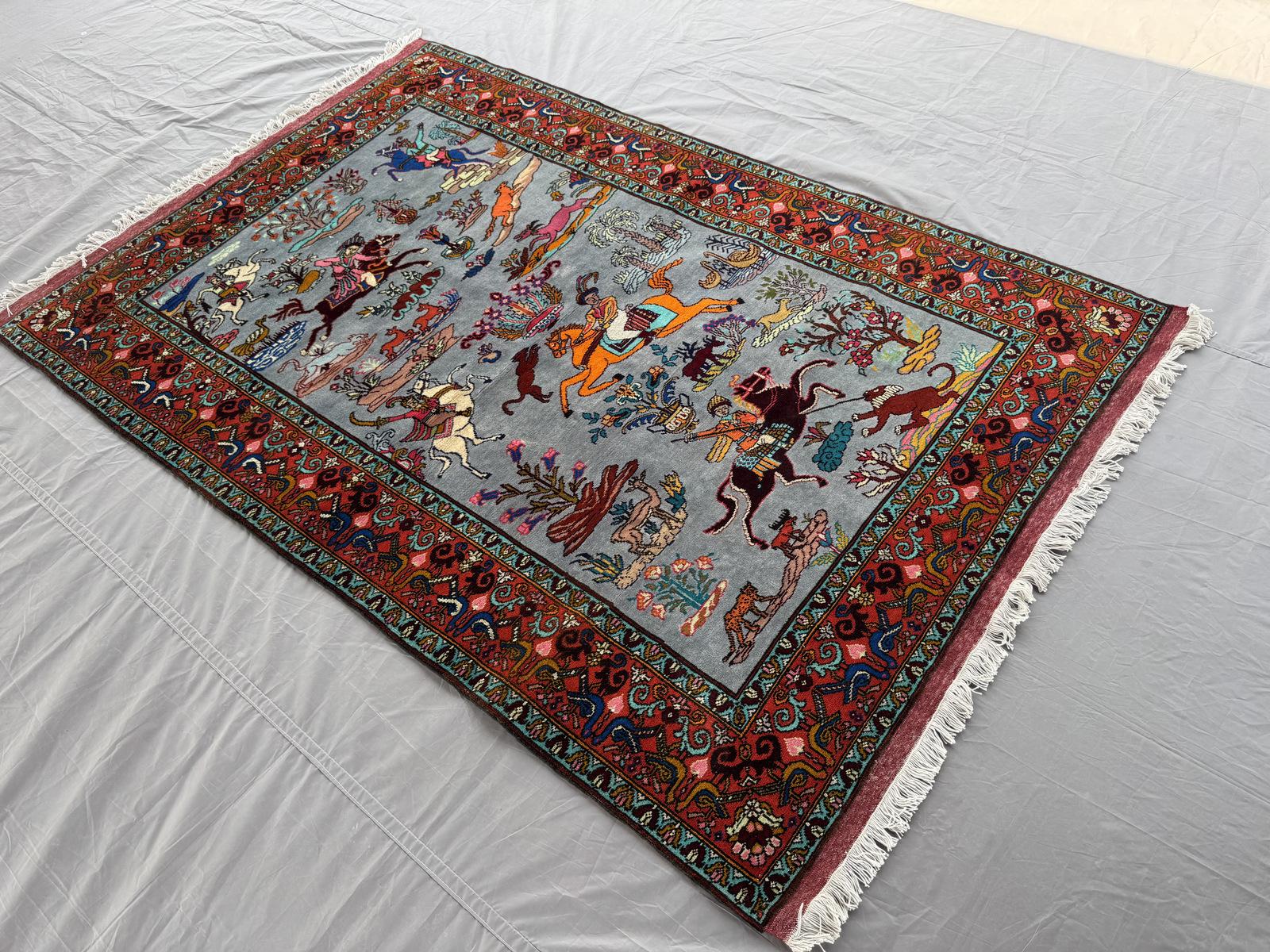 Handmade Traditional Afghan Pictorial Balochi Rug   203 CM x 132 CM SK#1479