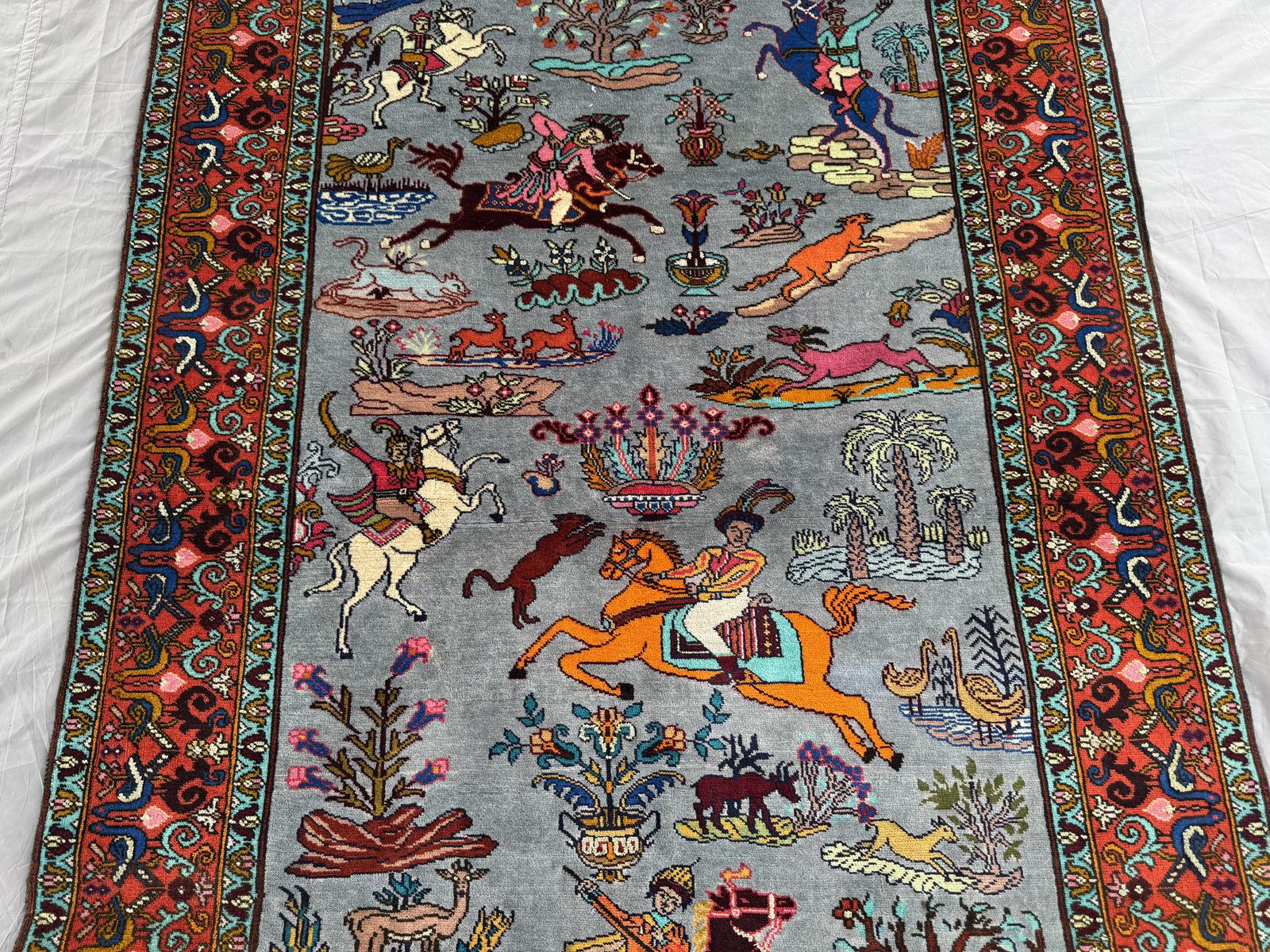Handmade Traditional Afghan Pictorial Balochi Rug   203 CM x 132 CM SK#1479