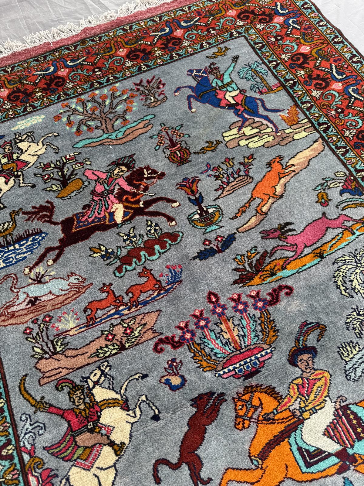 Handmade Traditional Afghan Pictorial Balochi Rug   203 CM x 132 CM SK#1479