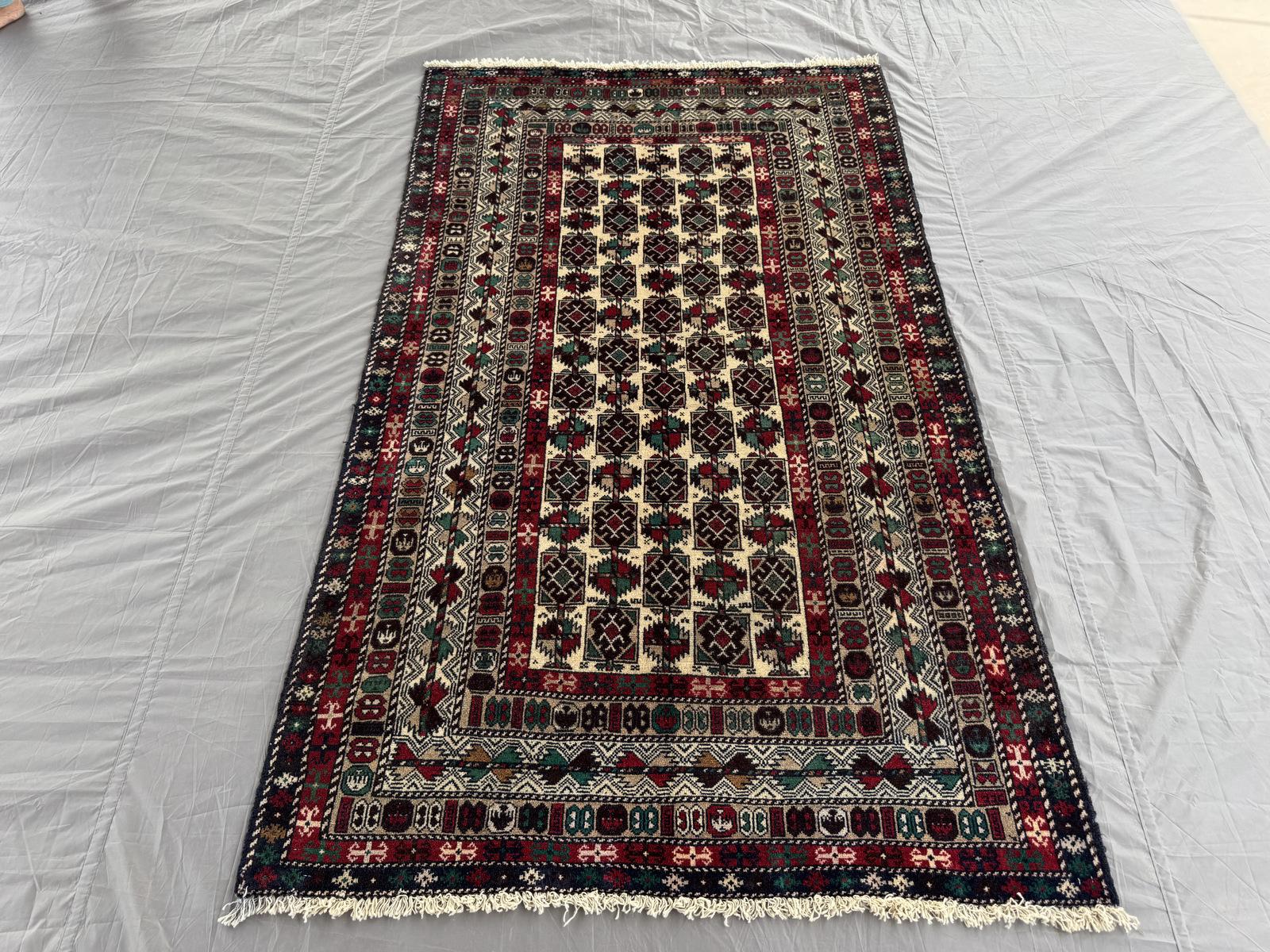 Handmade Traditional Afghan Balochi Rug 195 CM x 116 CM SK#1480