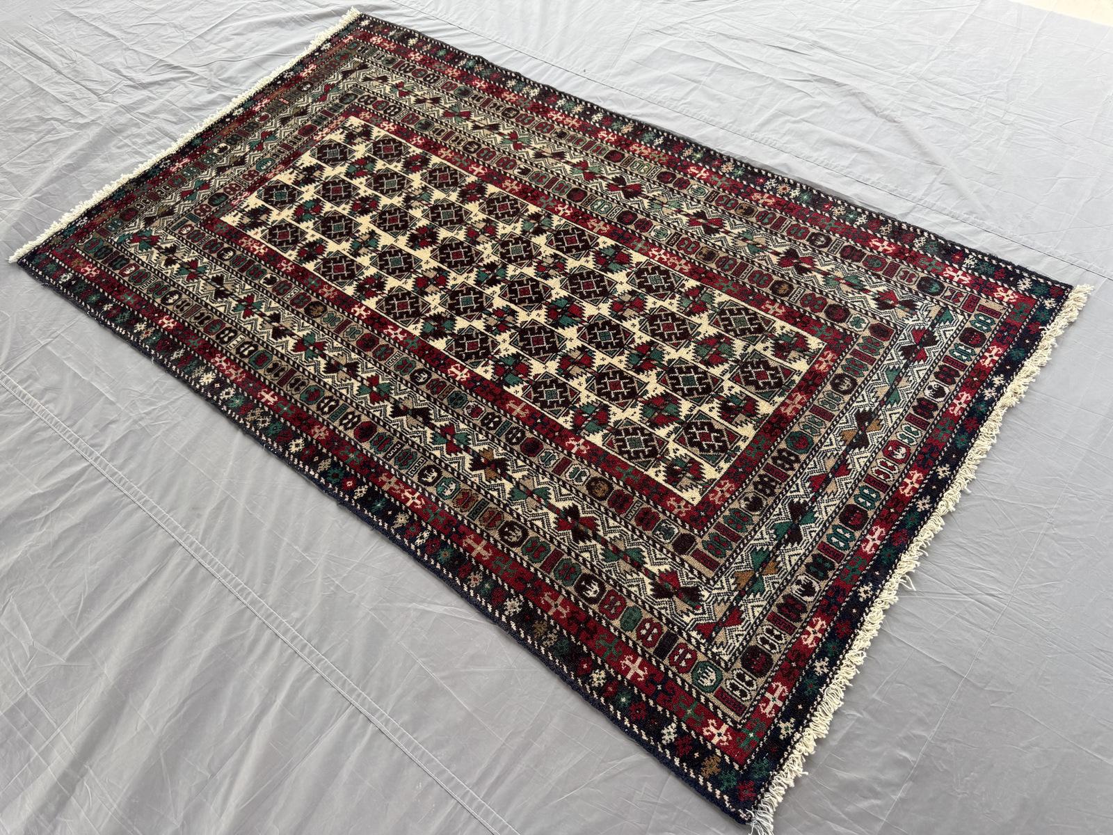 Handmade Traditional Afghan Balochi Rug 195 CM x 116 CM SK#1480