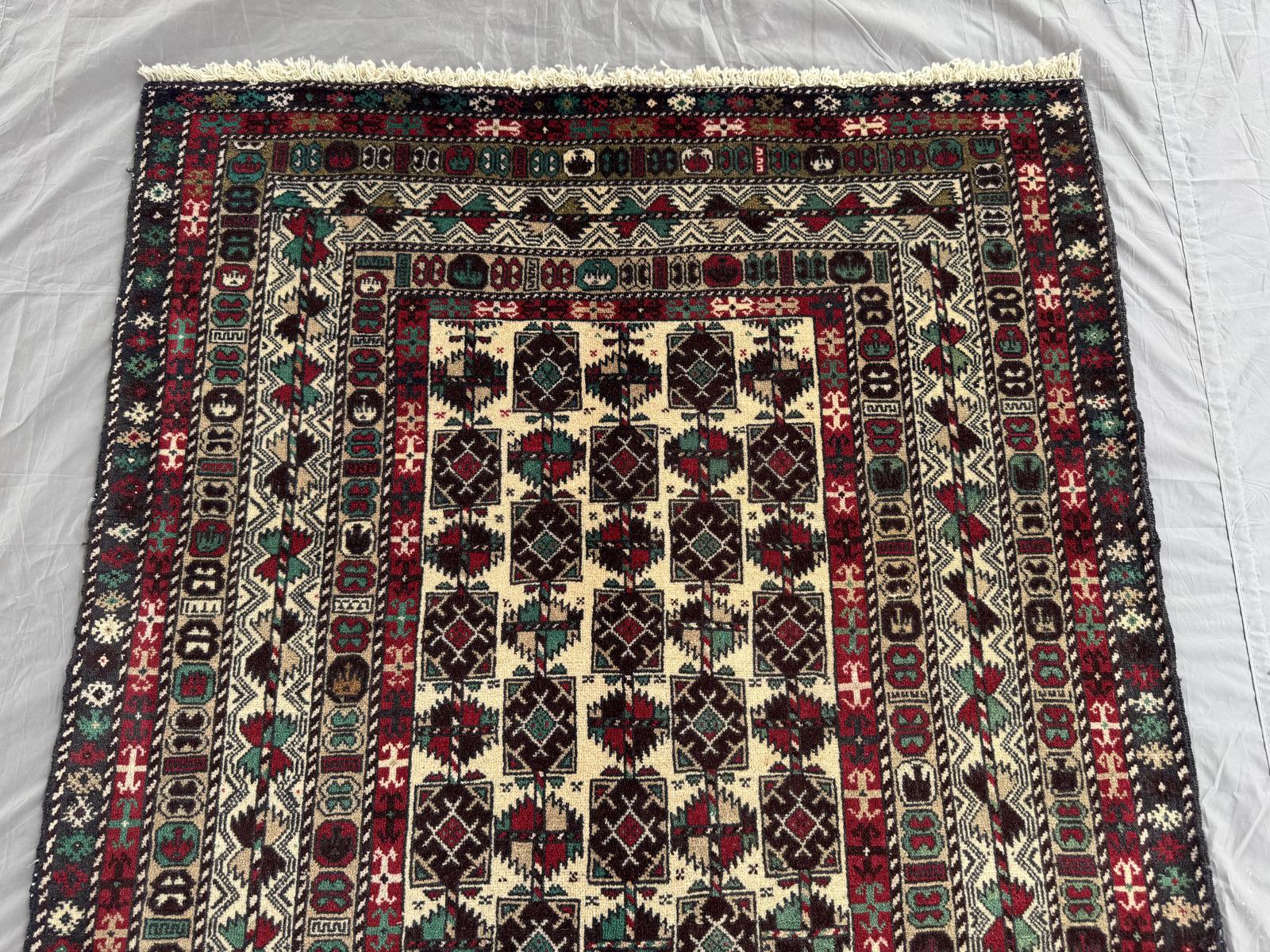 Handmade Traditional Afghan Balochi Rug 195 CM x 116 CM SK#1480
