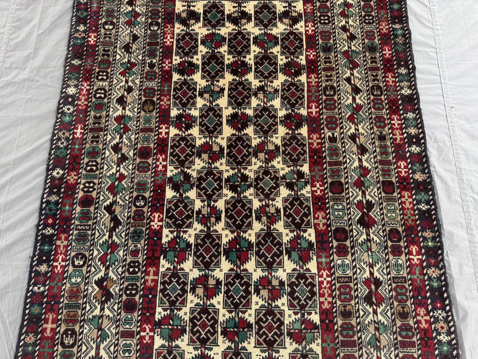 Handmade Traditional Afghan Balochi Rug 195 CM x 116 CM SK#1480