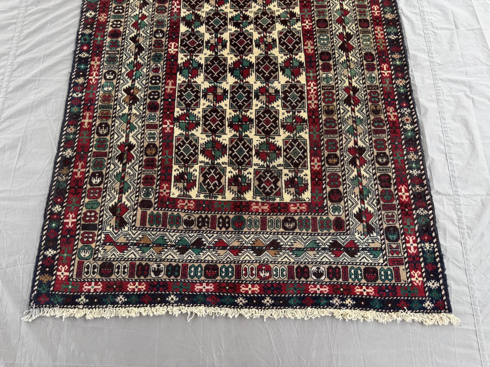 Handmade Traditional Afghan Balochi Rug 195 CM x 116 CM SK#1480