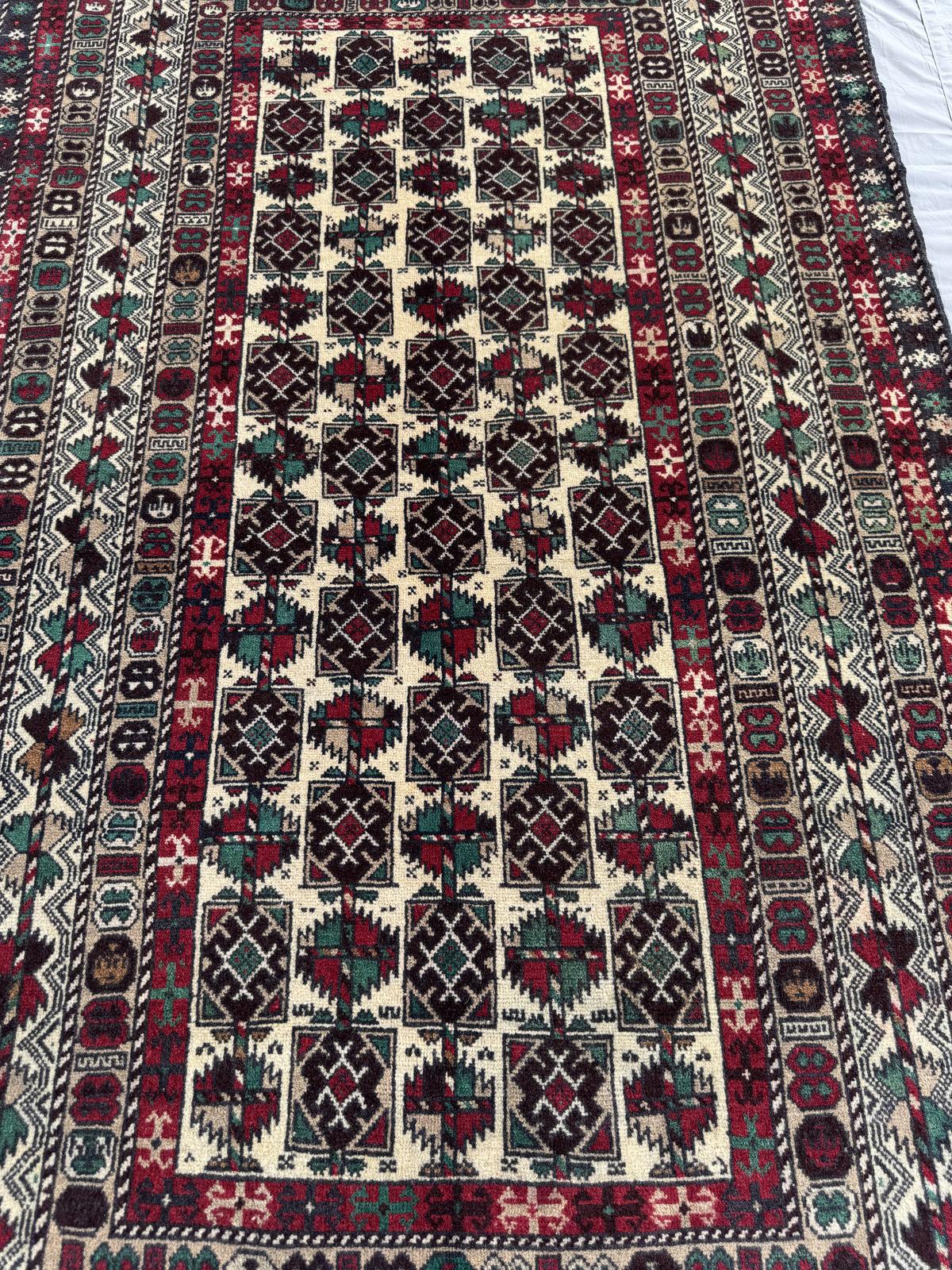 Handmade Traditional Afghan Balochi Rug 195 CM x 116 CM SK#1480