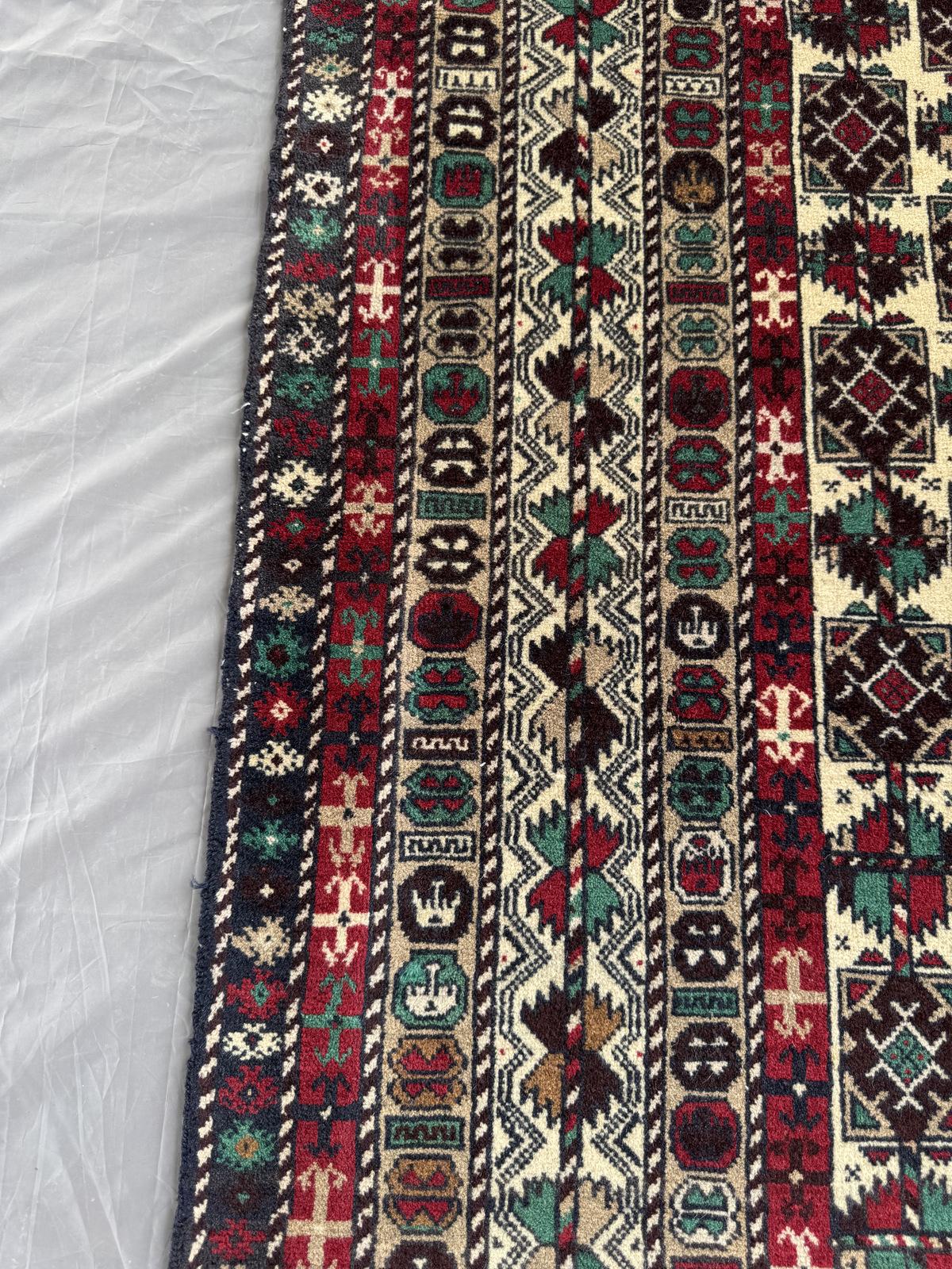 Handmade Traditional Afghan Balochi Rug 195 CM x 116 CM SK#1480