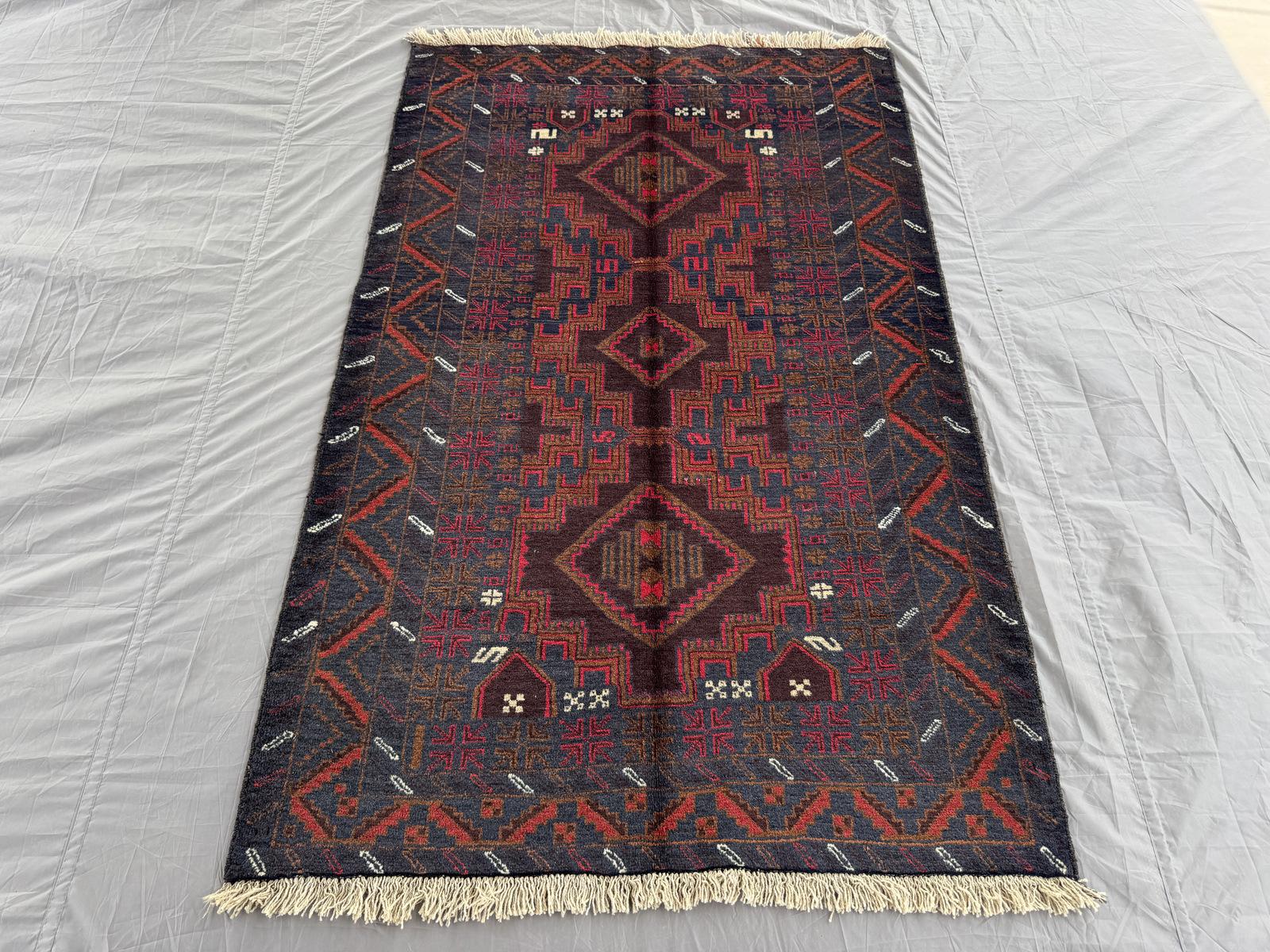 Handmade Traditional Afghan Balochi Rug 187 CM x 115 CM SK#1481