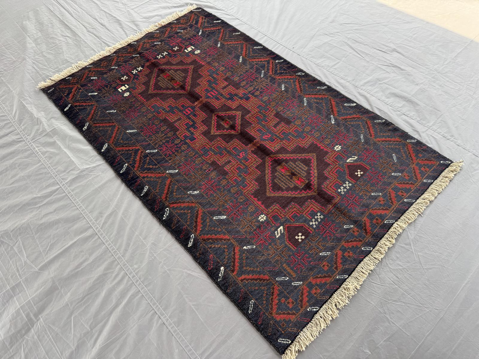 Handmade Traditional Afghan Balochi Rug 187 CM x 115 CM SK#1481