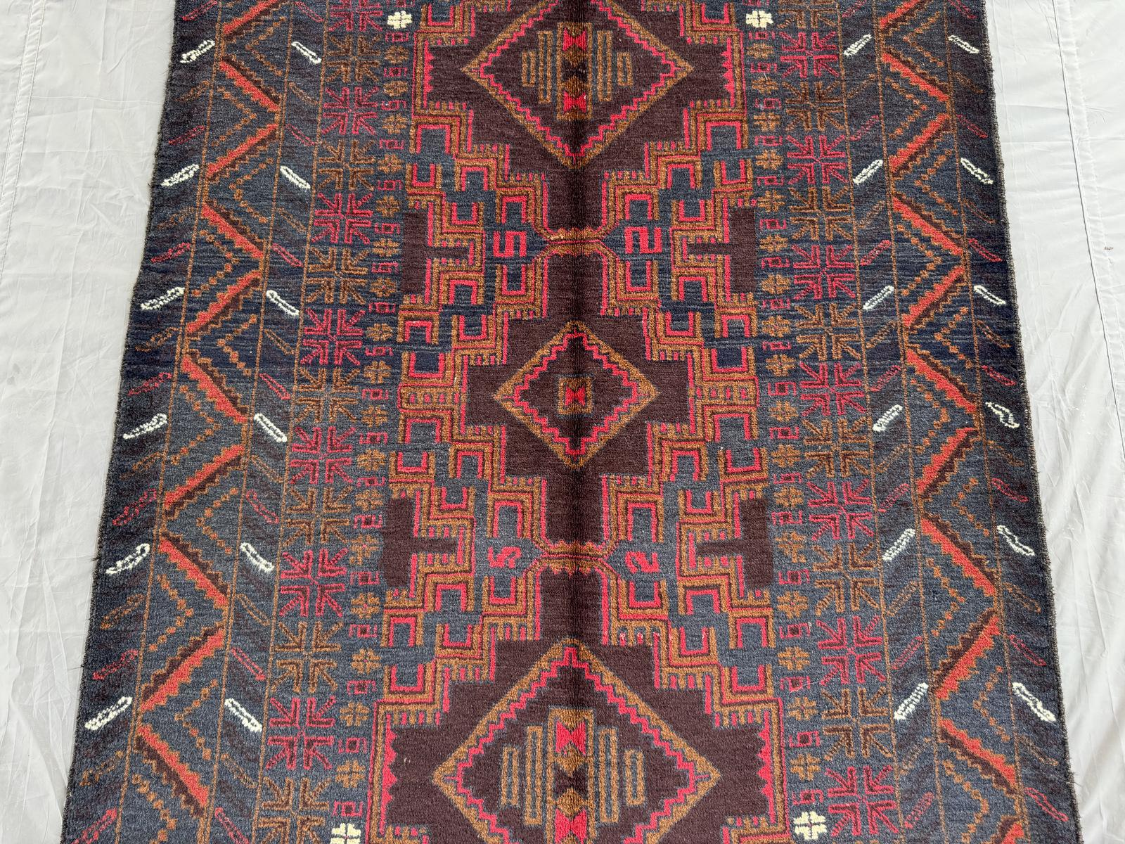 Handmade Traditional Afghan Balochi Rug 187 CM x 115 CM SK#1481