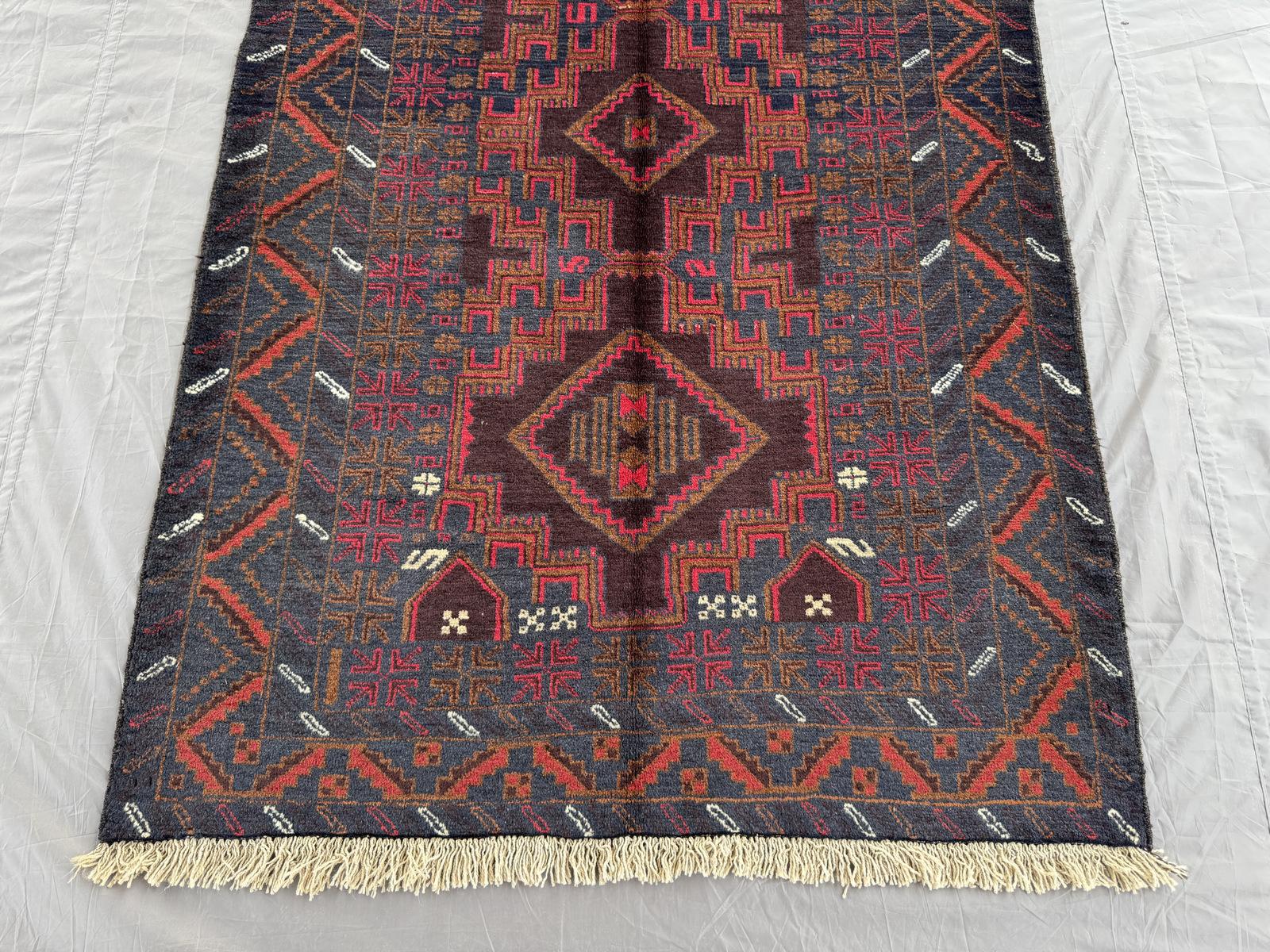 Handmade Traditional Afghan Balochi Rug 187 CM x 115 CM SK#1481