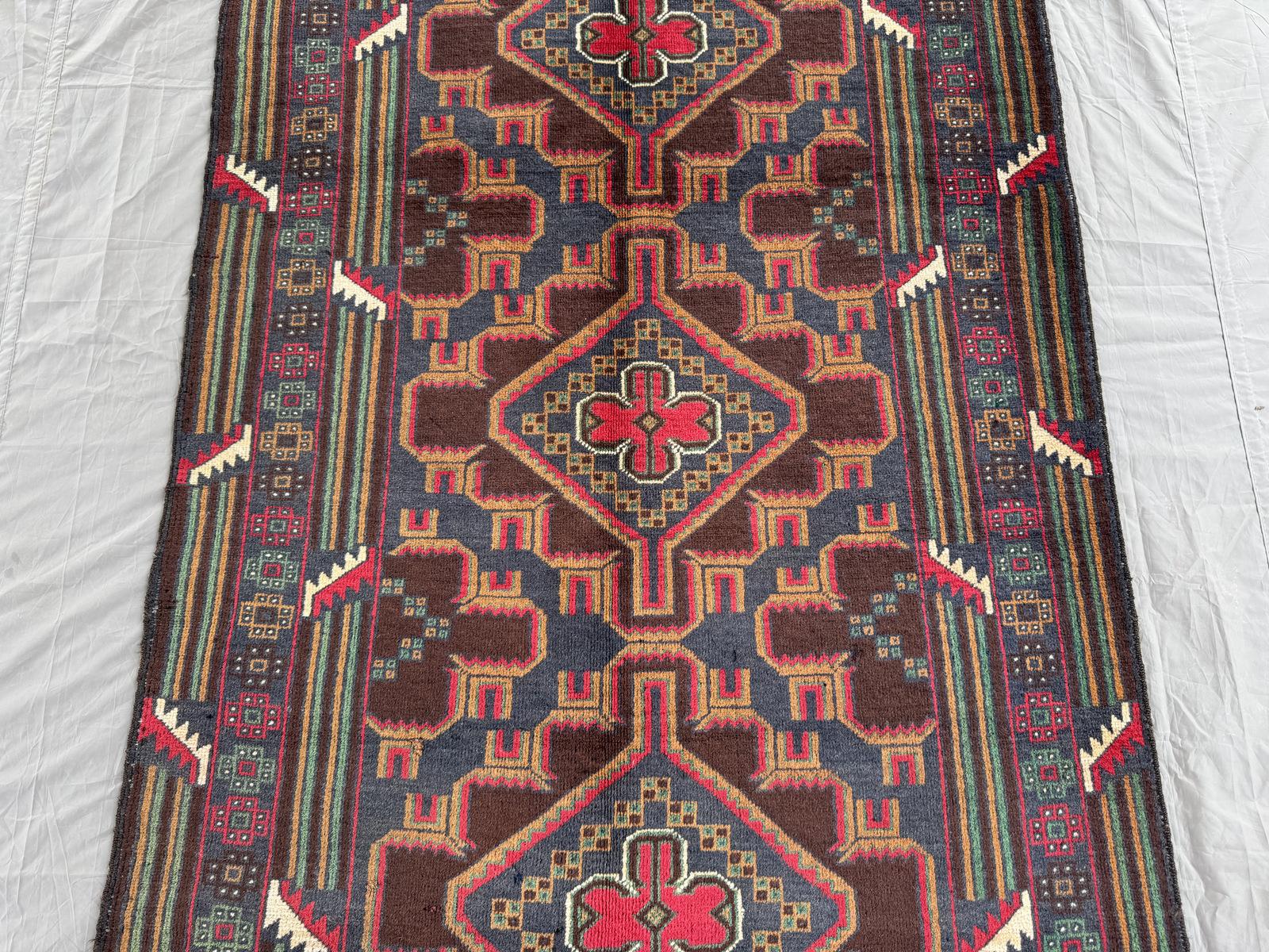 Handmade Traditional Afghan Balochi Rug 119 CM x 110 CM SK#1482