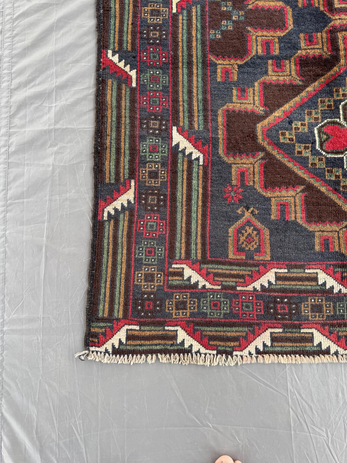 Handmade Traditional Afghan Balochi Rug 119 CM x 110 CM SK#1482
