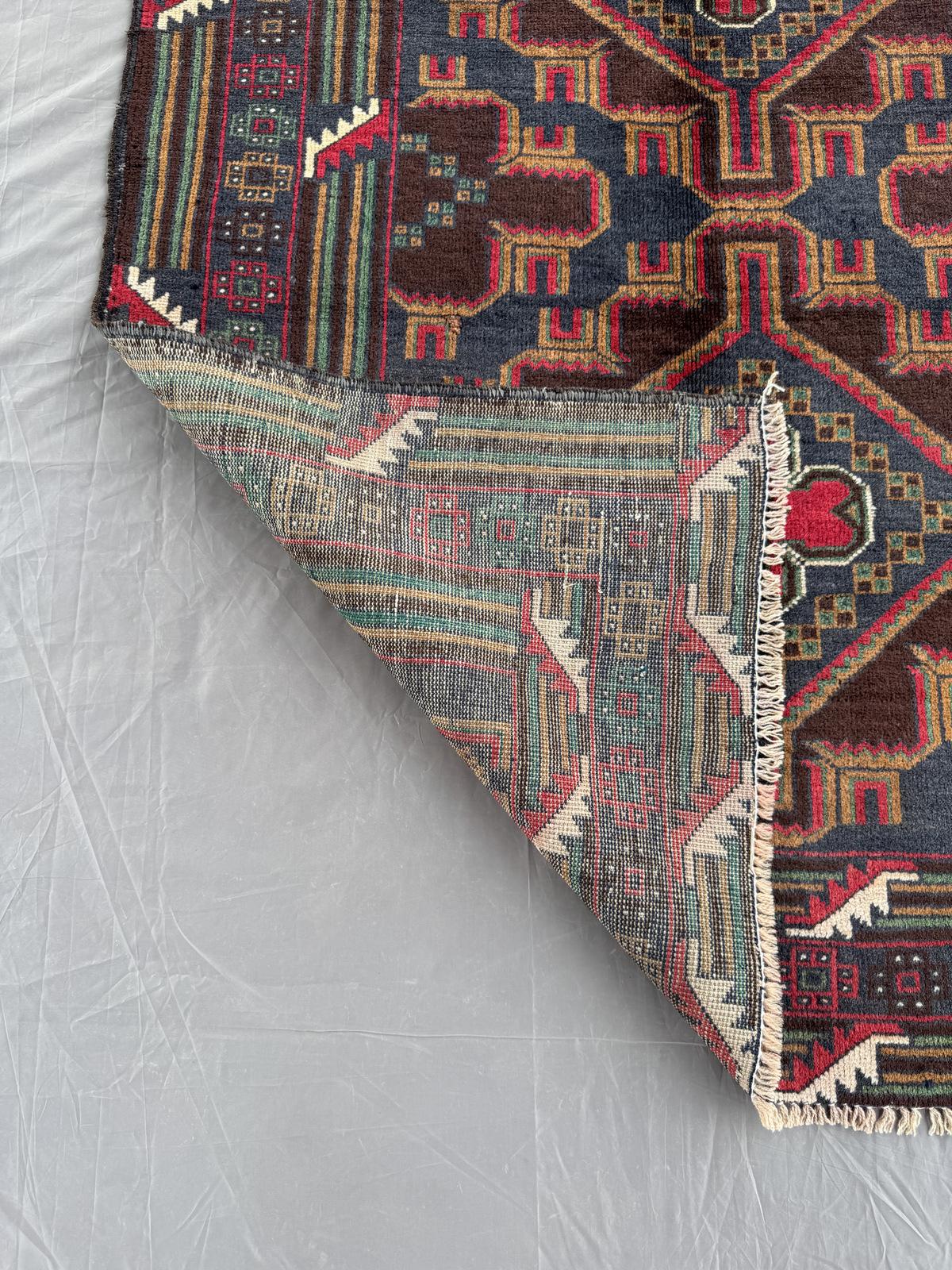 Handmade Traditional Afghan Balochi Rug 119 CM x 110 CM SK#1482