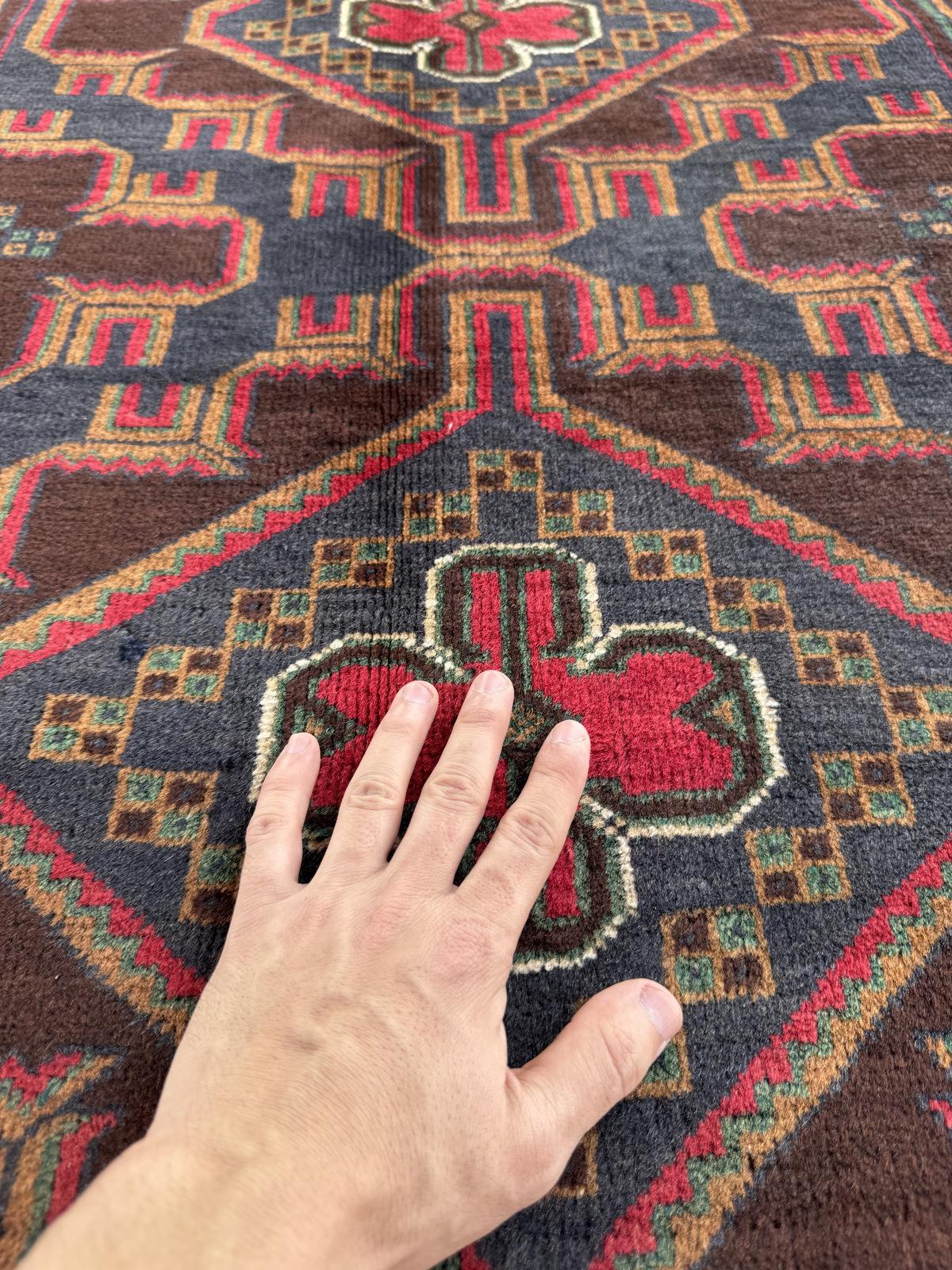 Handmade Traditional Afghan Balochi Rug 119 CM x 110 CM SK#1482