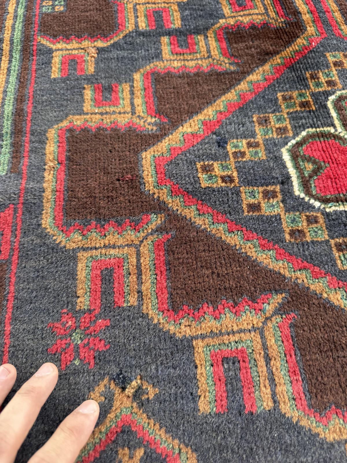 Handmade Traditional Afghan Balochi Rug 119 CM x 110 CM SK#1482