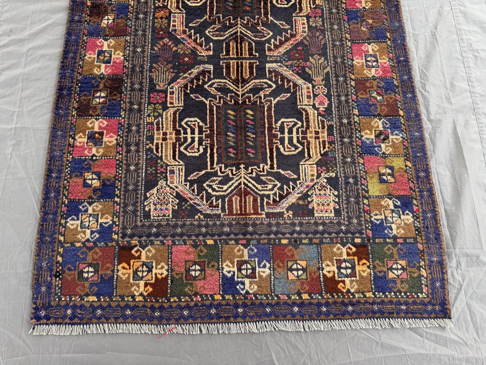 Handmade Traditional Afghan Balochi Rug  217 CM x 106 CM SK#1475