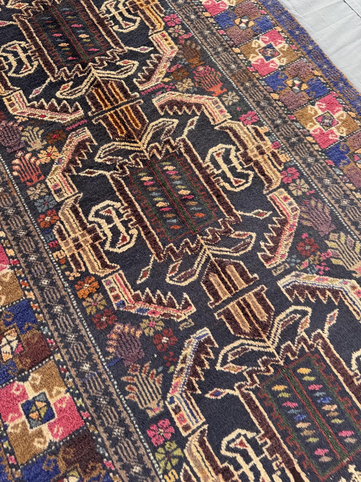 Handmade Traditional Afghan Balochi Rug  217 CM x 106 CM SK#1475