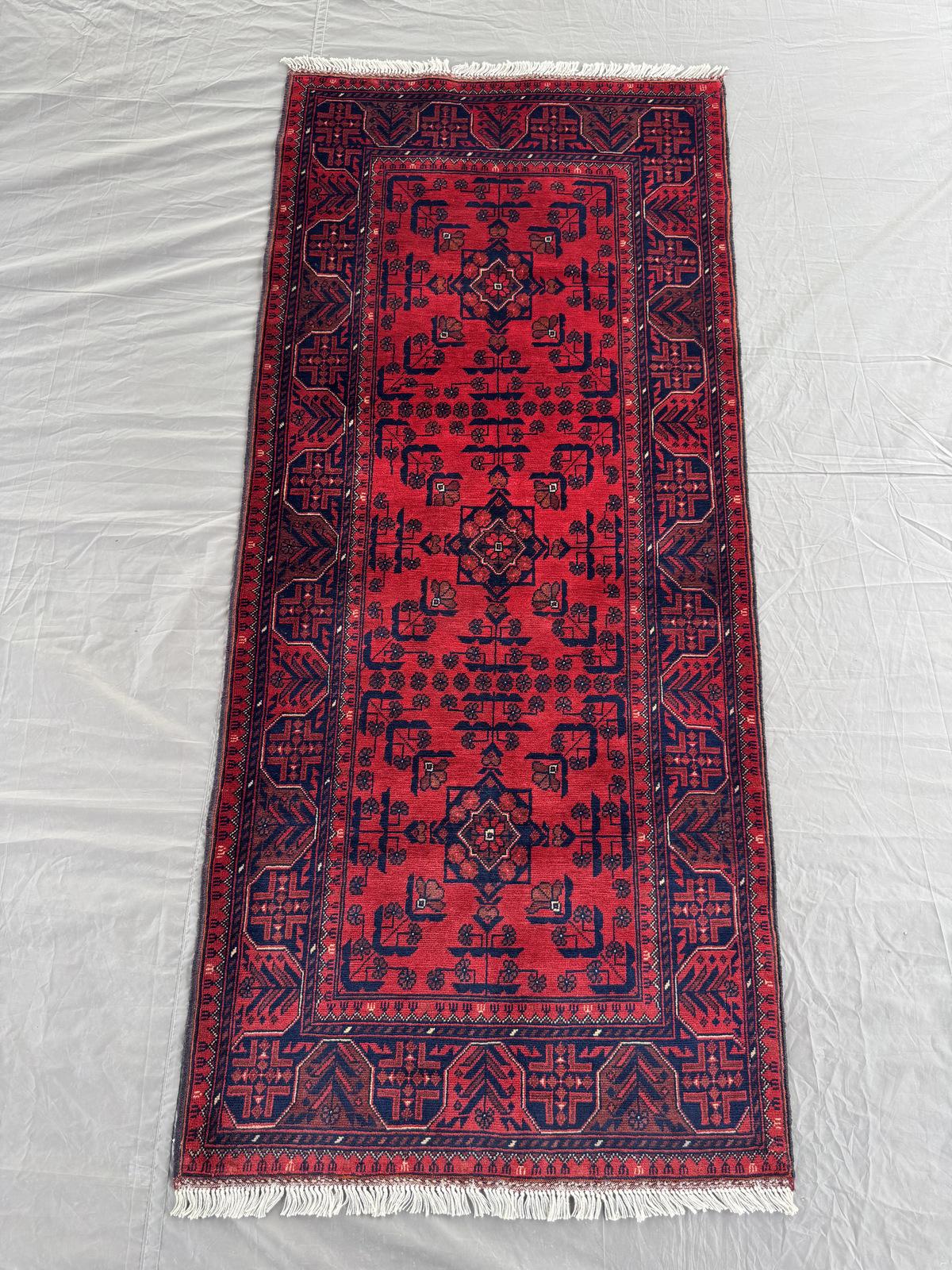 Handmade Afghan Traditional Hallway Rug  196 CM x 86 CM c