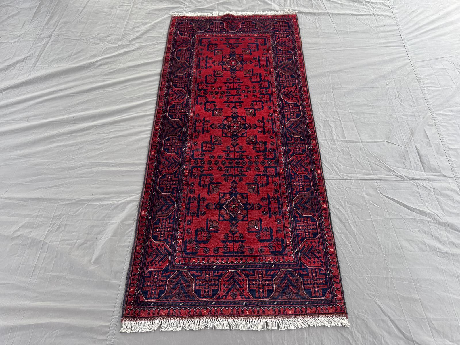 Handmade Afghan Traditional Hallway Rug  196 CM x 86 CM c