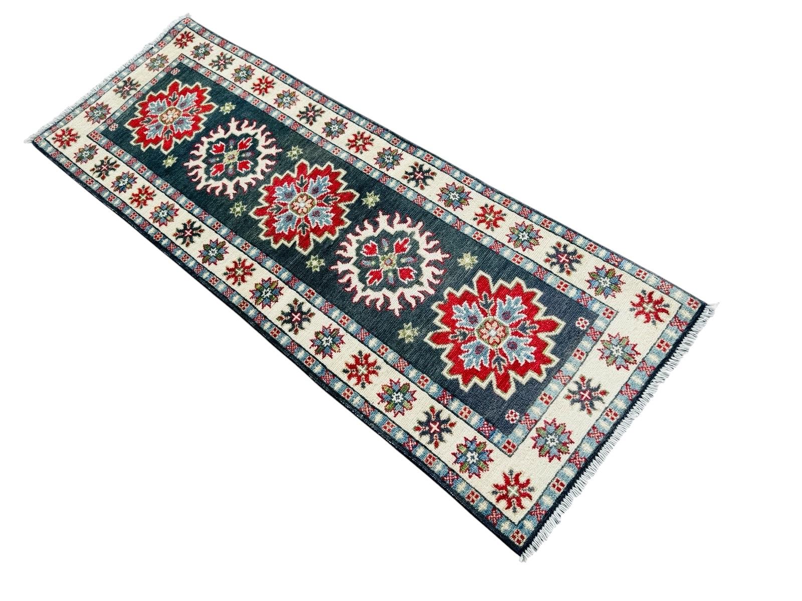 Hand-Knotted Kazak Hallway Runner Rug 173 CM x 62 CM   SK#1515