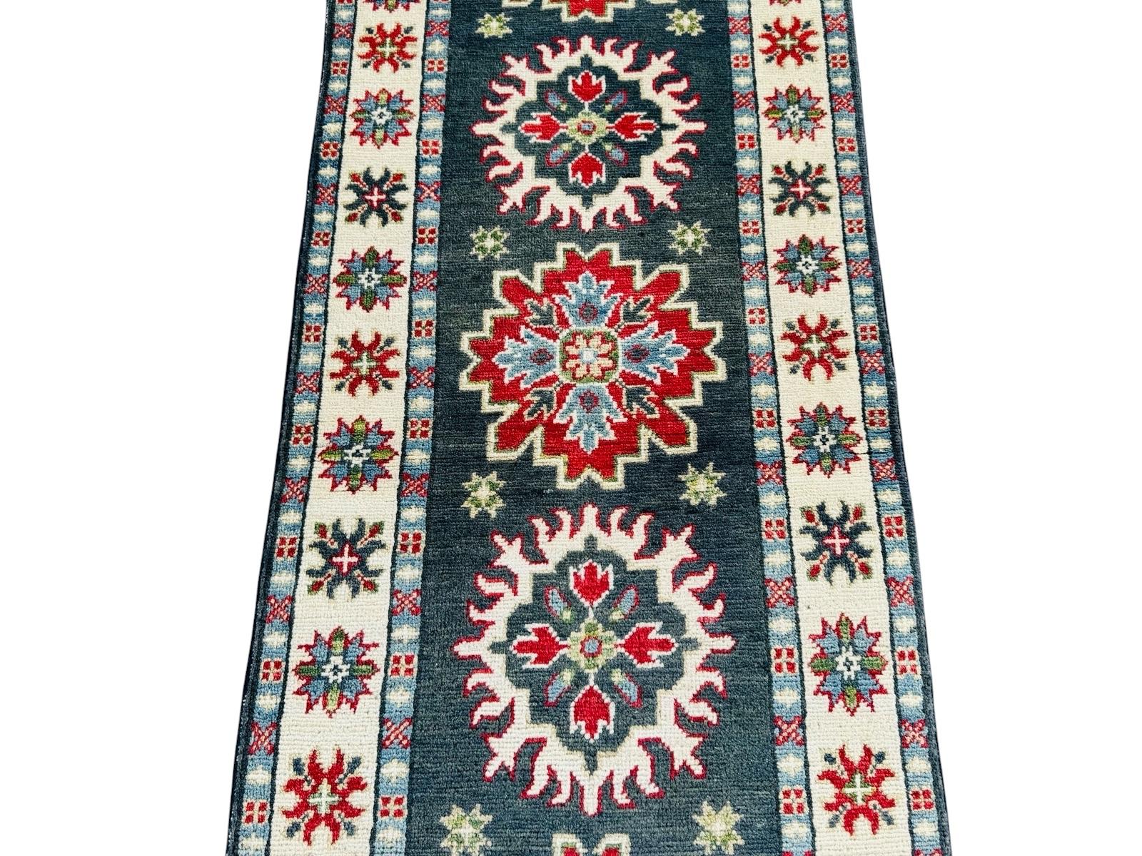 Hand-Knotted Kazak Hallway Runner Rug 173 CM x 62 CM   SK#1515