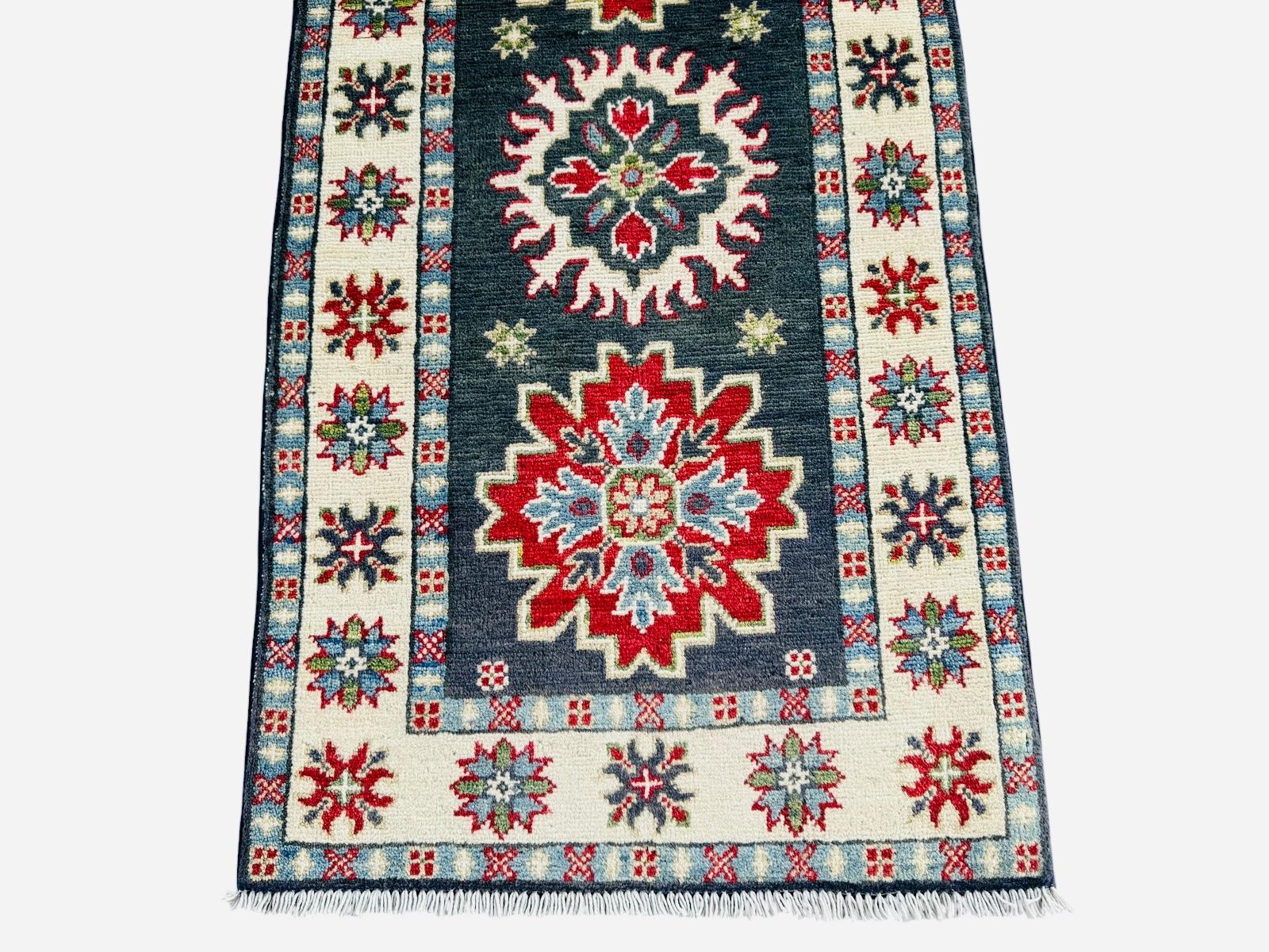 Hand-Knotted Kazak Hallway Runner Rug 173 CM x 62 CM   SK#1515