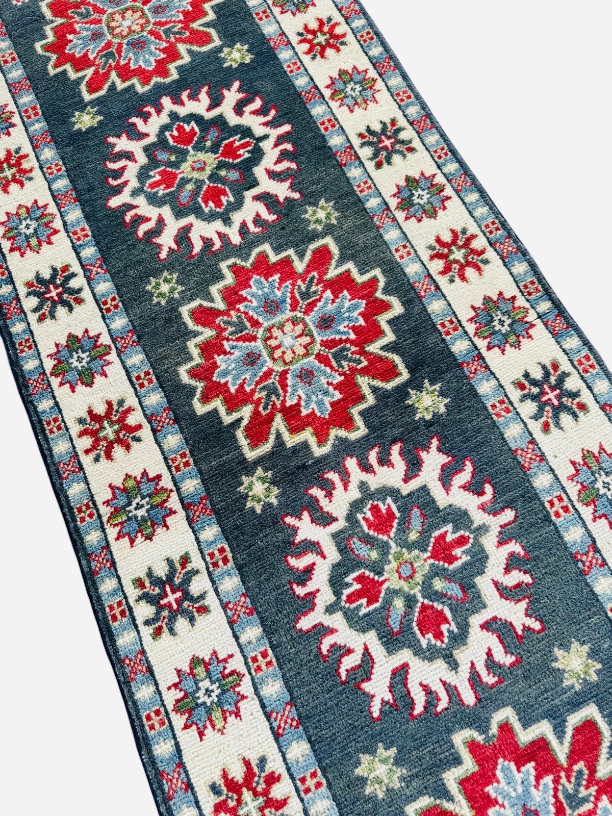 Hand-Knotted Kazak Hallway Runner Rug 173 CM x 62 CM   SK#1515