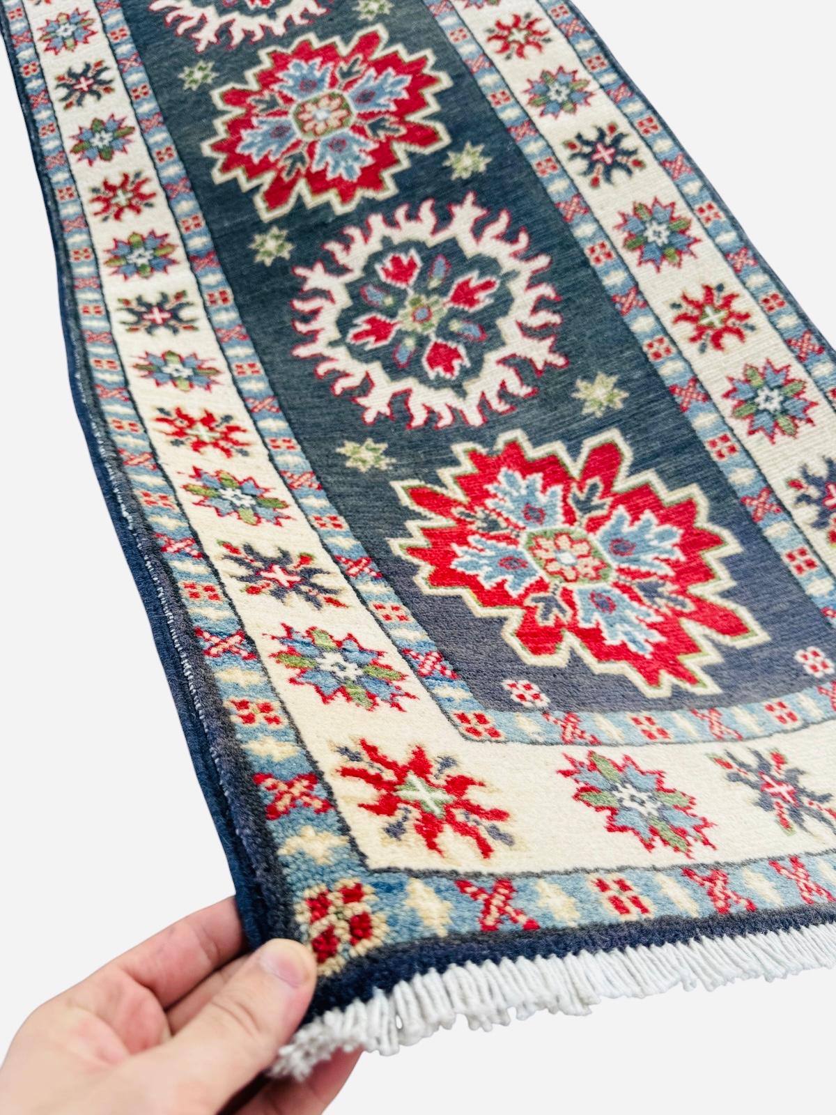 Hand-Knotted Kazak Hallway Runner Rug 173 CM x 62 CM   SK#1515