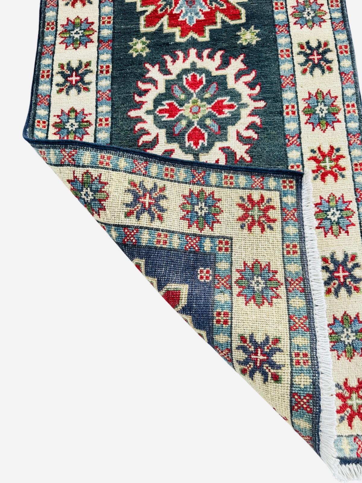 Hand-Knotted Kazak Hallway Runner Rug 173 CM x 62 CM   SK#1515